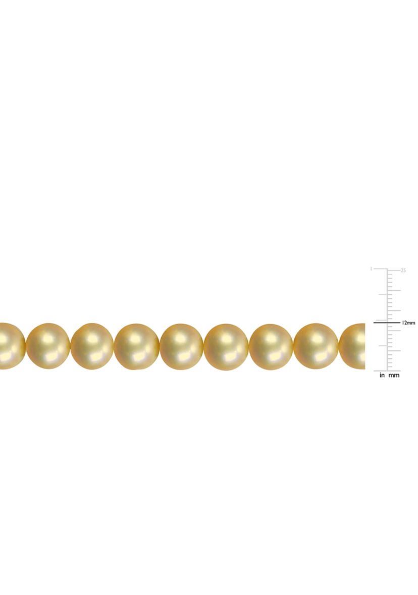 18 " 11-12MM Golden South Sea Cultured Pearl Necklace in 14k Yellow Gold