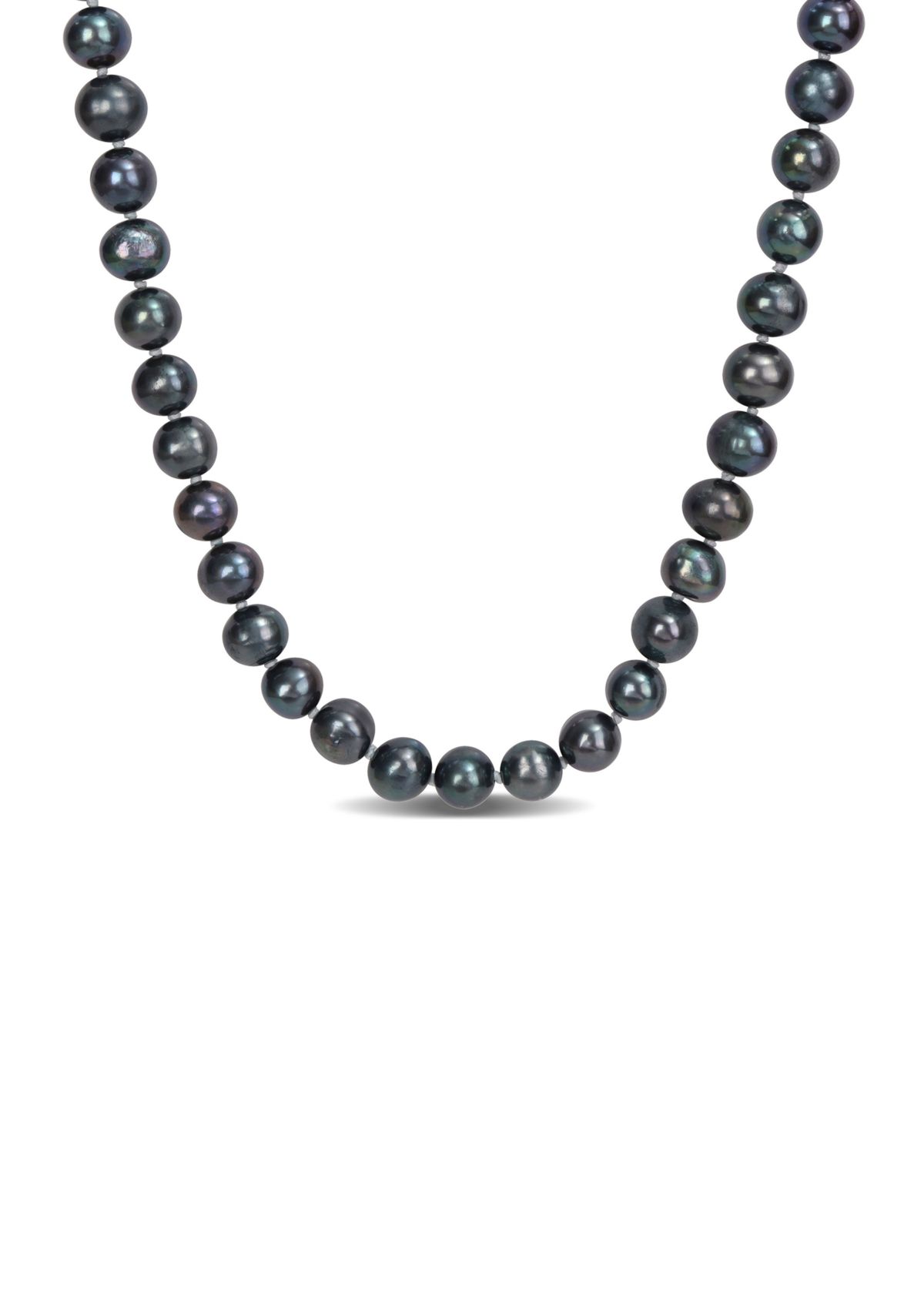 7.5-8MM Black Freshwater Cultured Pearl Strand Necklace