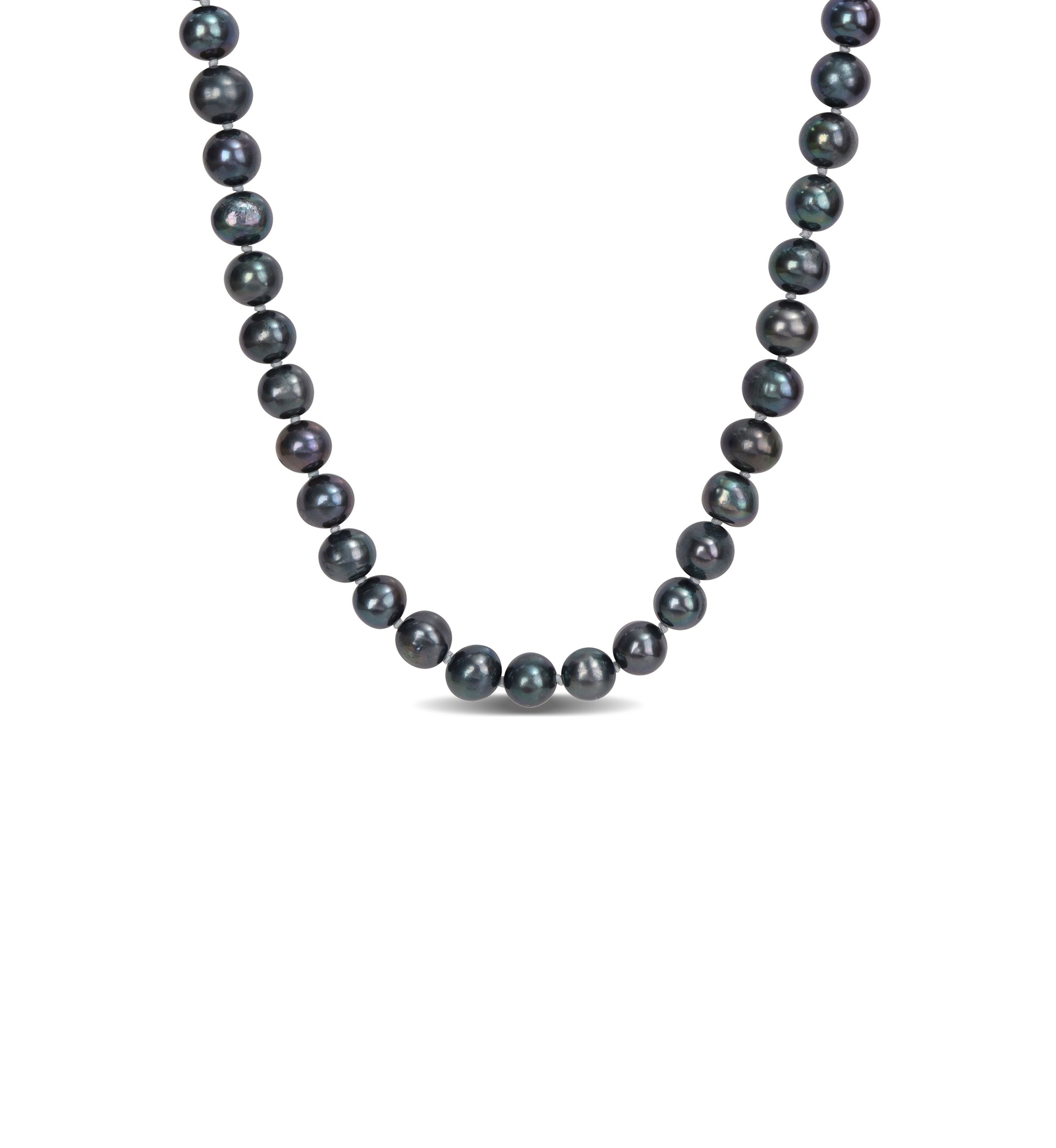 7.5-8MM Black Freshwater Cultured Pearl Strand Necklace