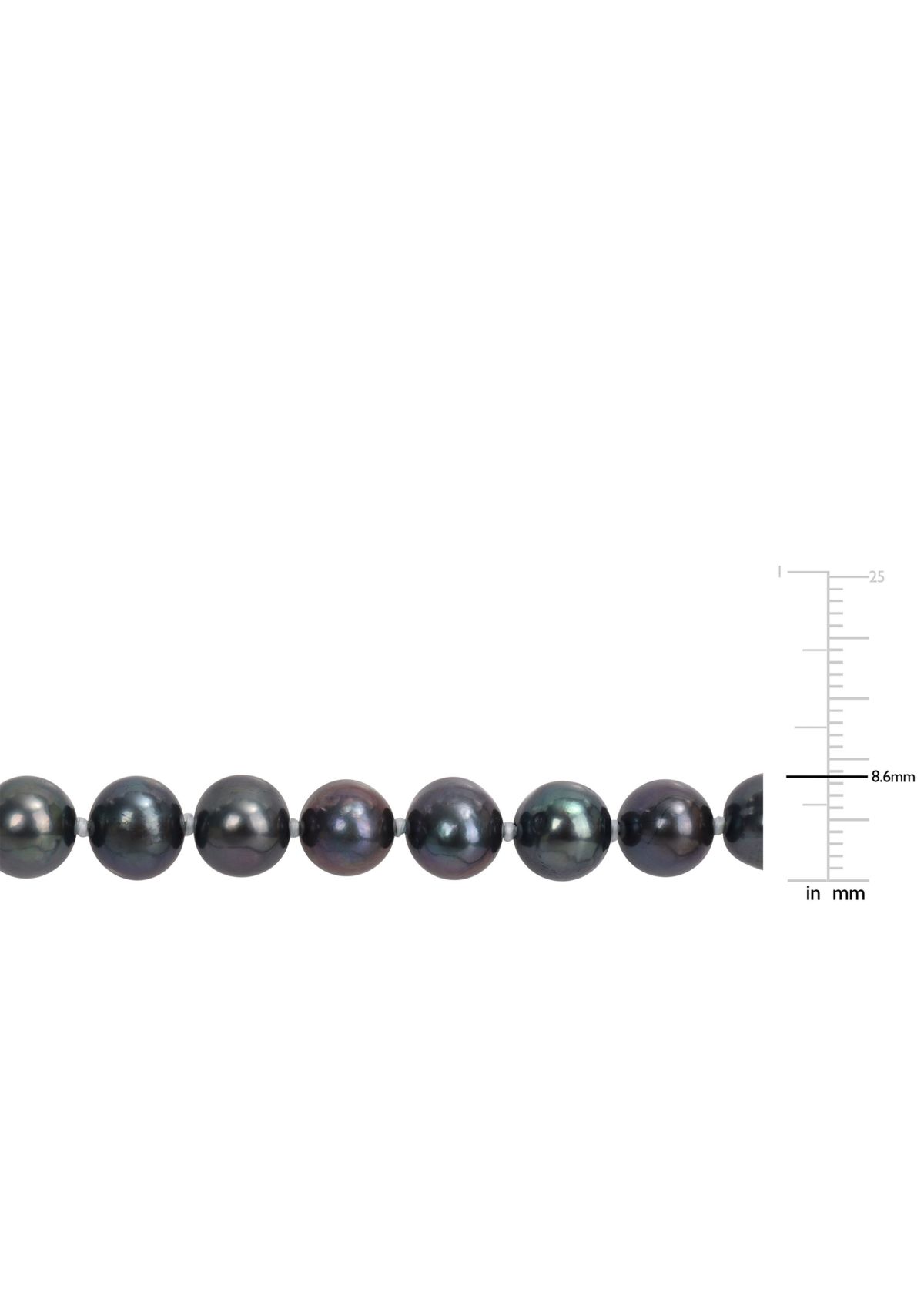 7.5-8MM Black Freshwater Cultured Pearl Strand Necklace