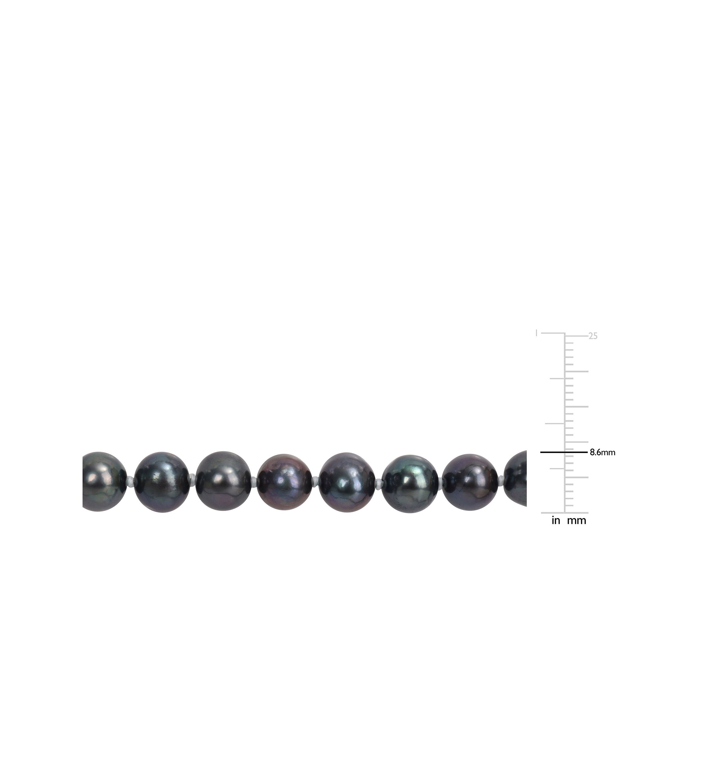 7.5-8MM Black Freshwater Cultured Pearl Strand Necklace