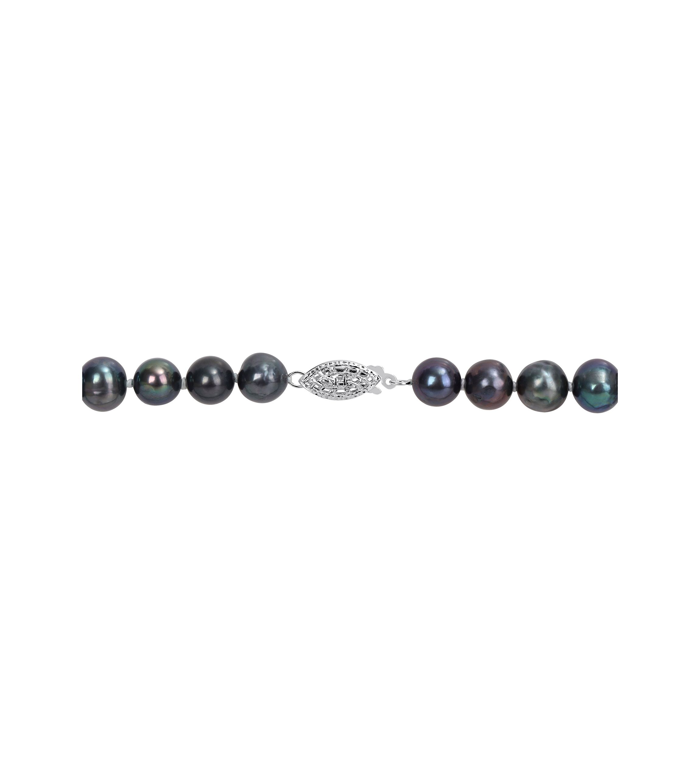 7.5-8MM Black Freshwater Cultured Pearl Strand Necklace