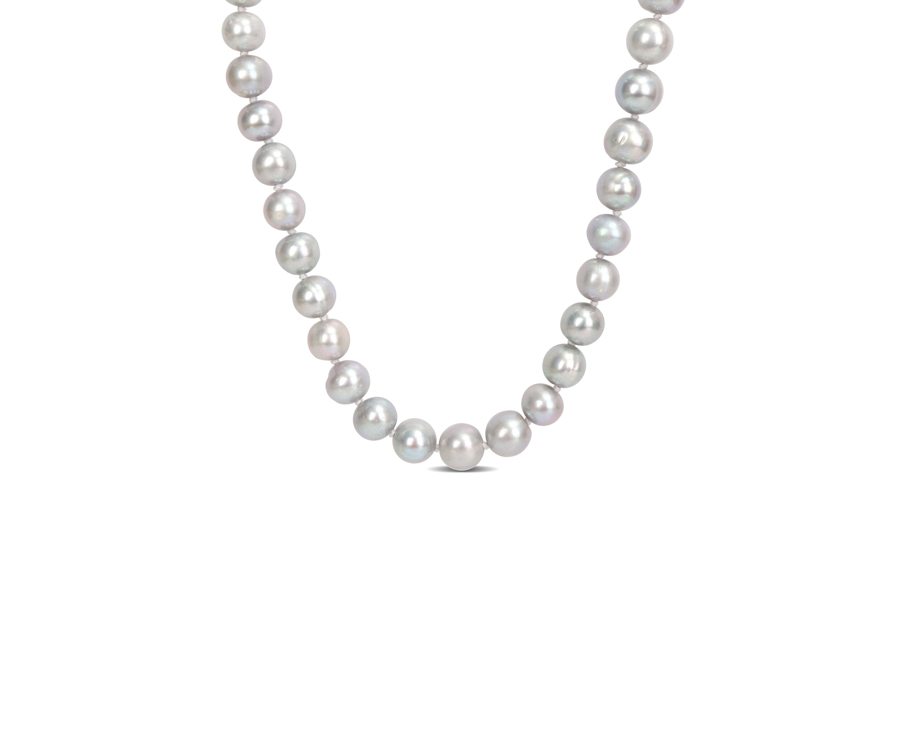Gray Cultured Freshwater Pearl Strand Necklace