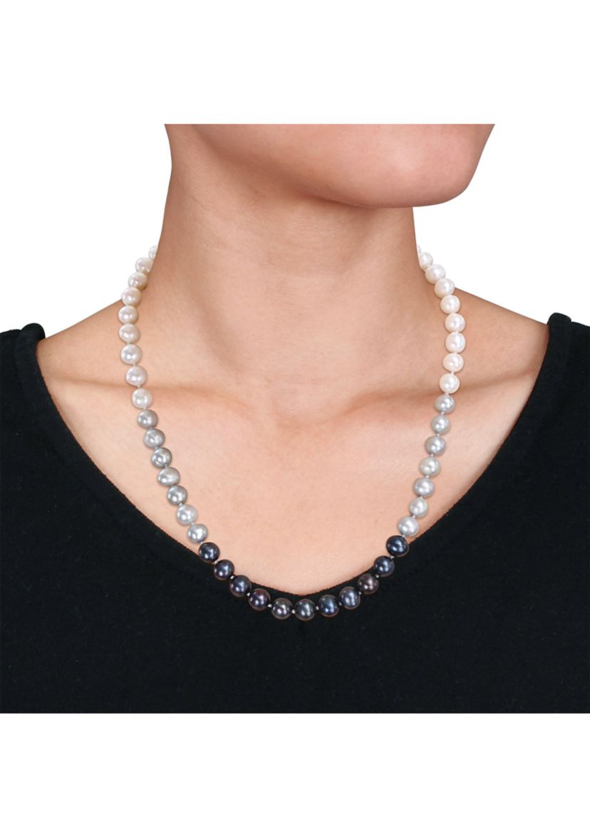 7.5-8MM Multi-Colored Freshwater Cultured Pearl Strand Necklace