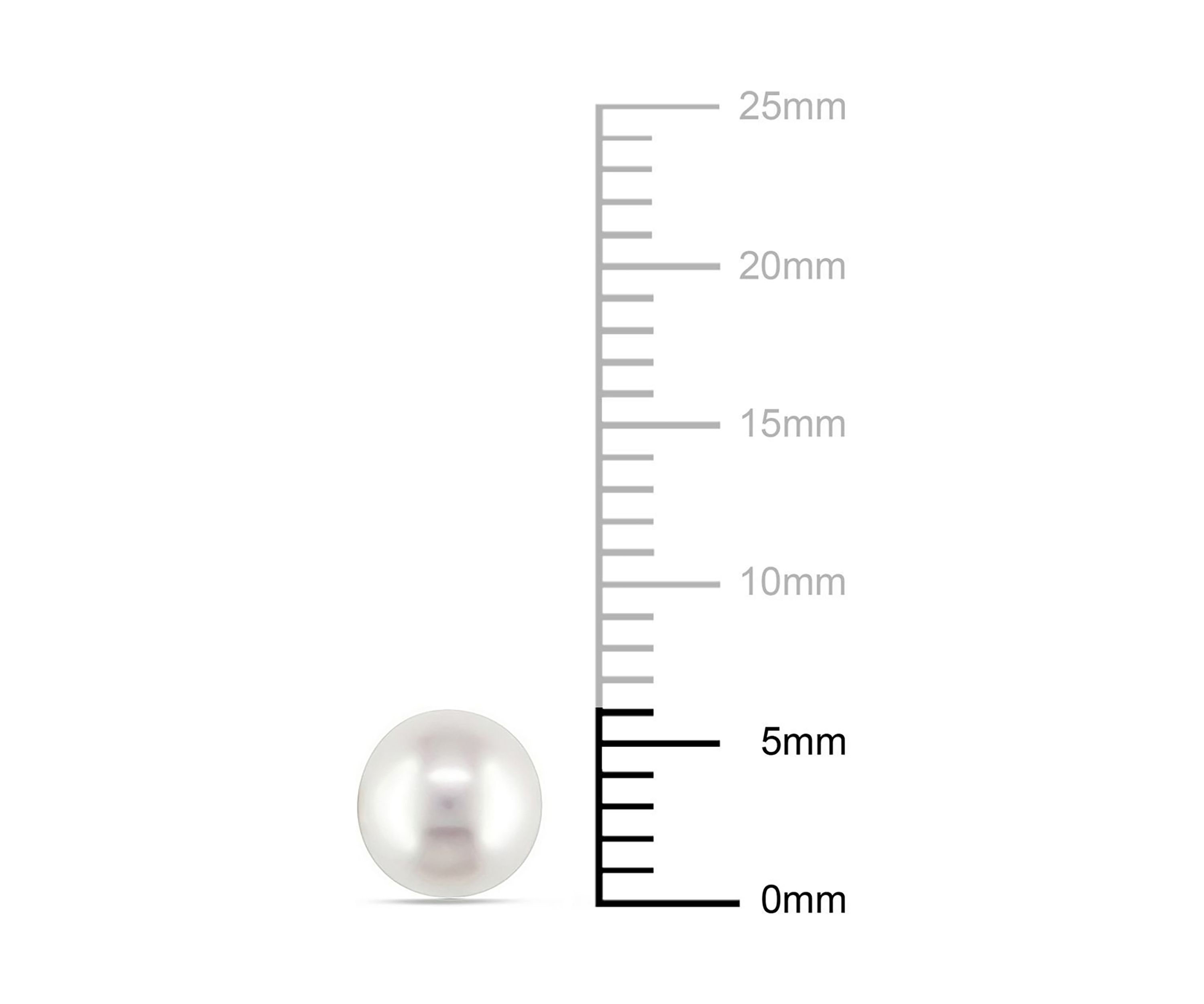 Round Cultured Freshwater White Pearl Stud Earrings in 14k Yellow Gold