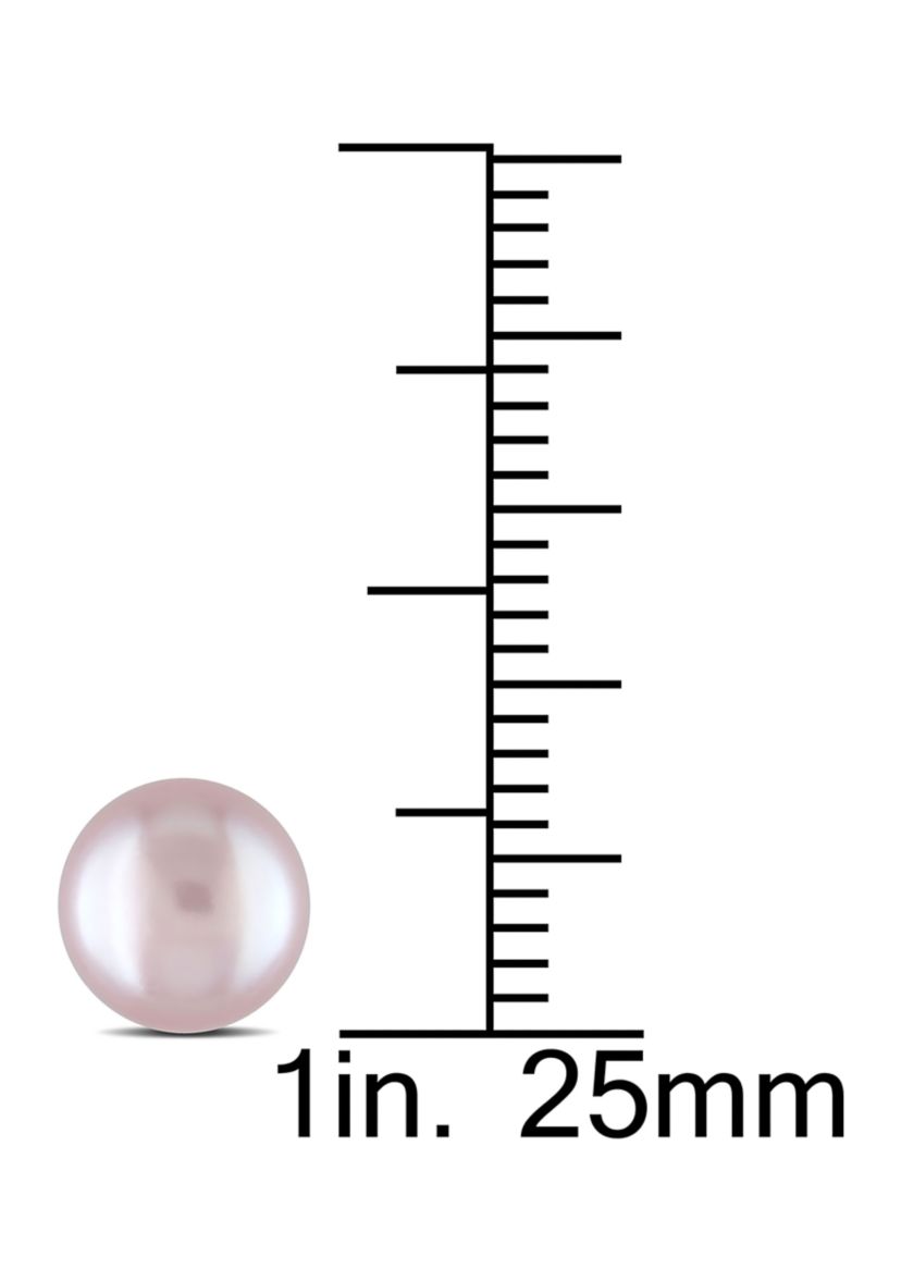 7-7.5mm Pink Freshwater Cultured Pearl Stud Earrings 14k Yellow Gold
