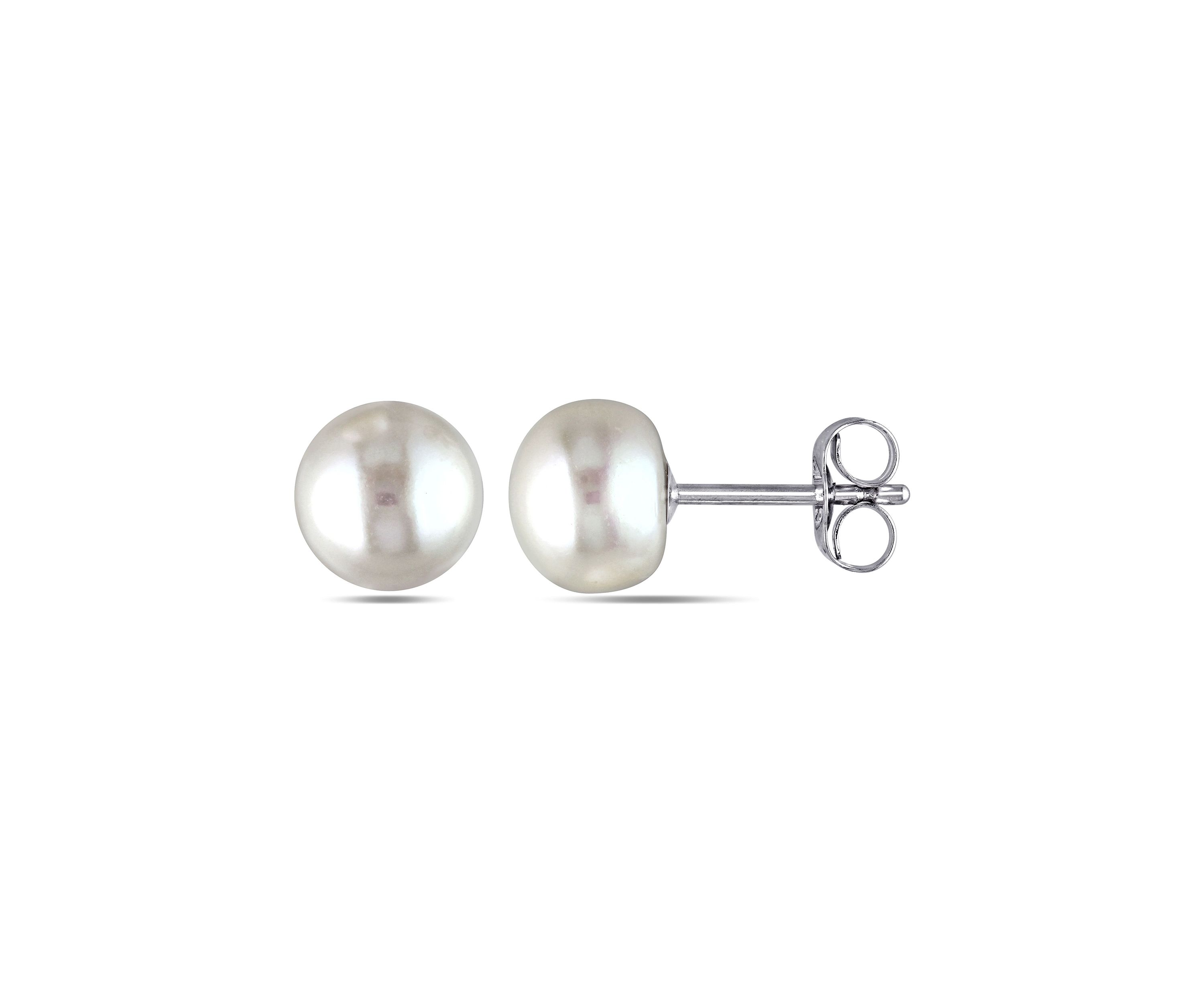 Cultured Freshwater Pearl Stud Earrings in 14k White Gold