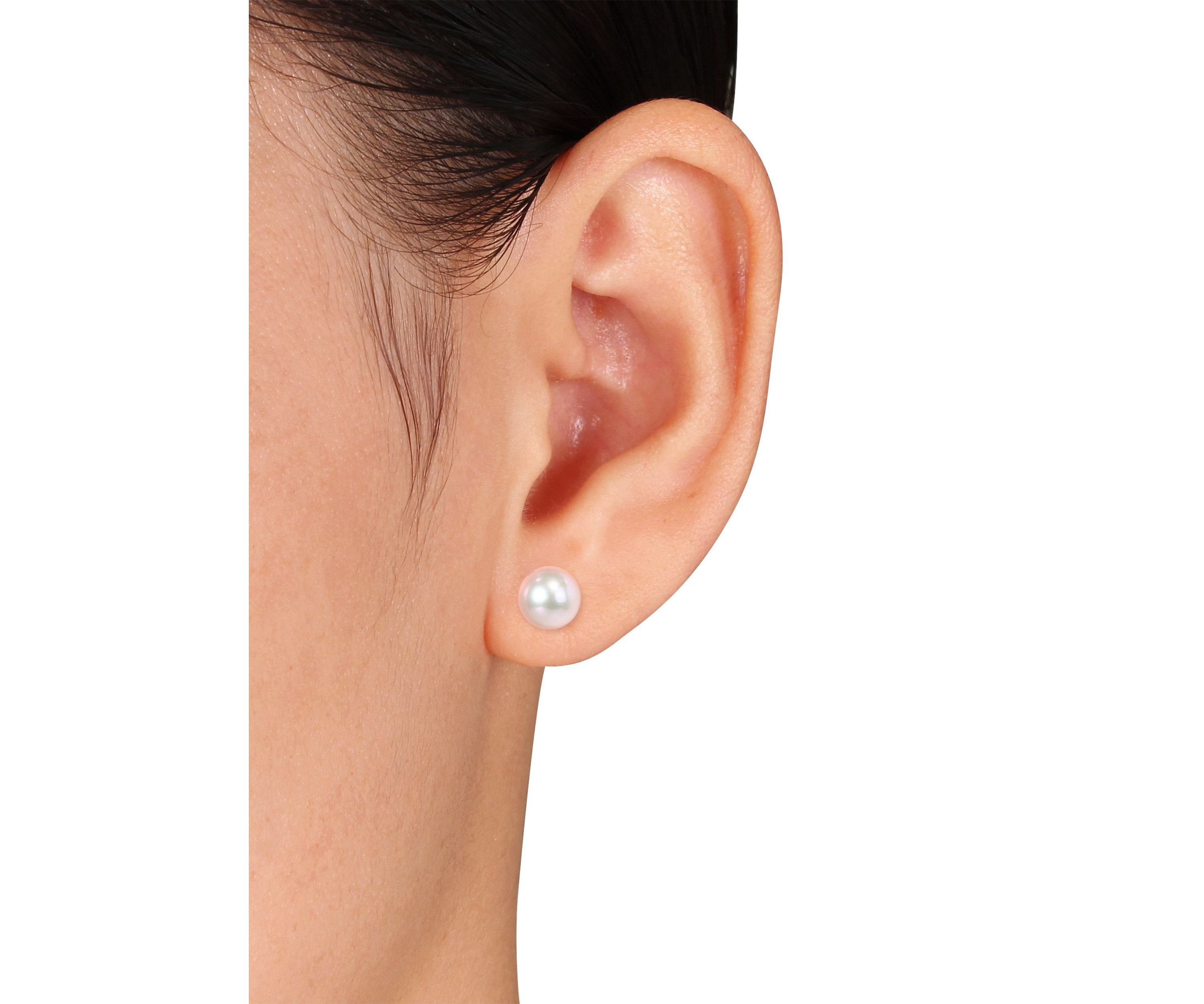 Cultured Freshwater Pearl Stud Earrings in 14k White Gold