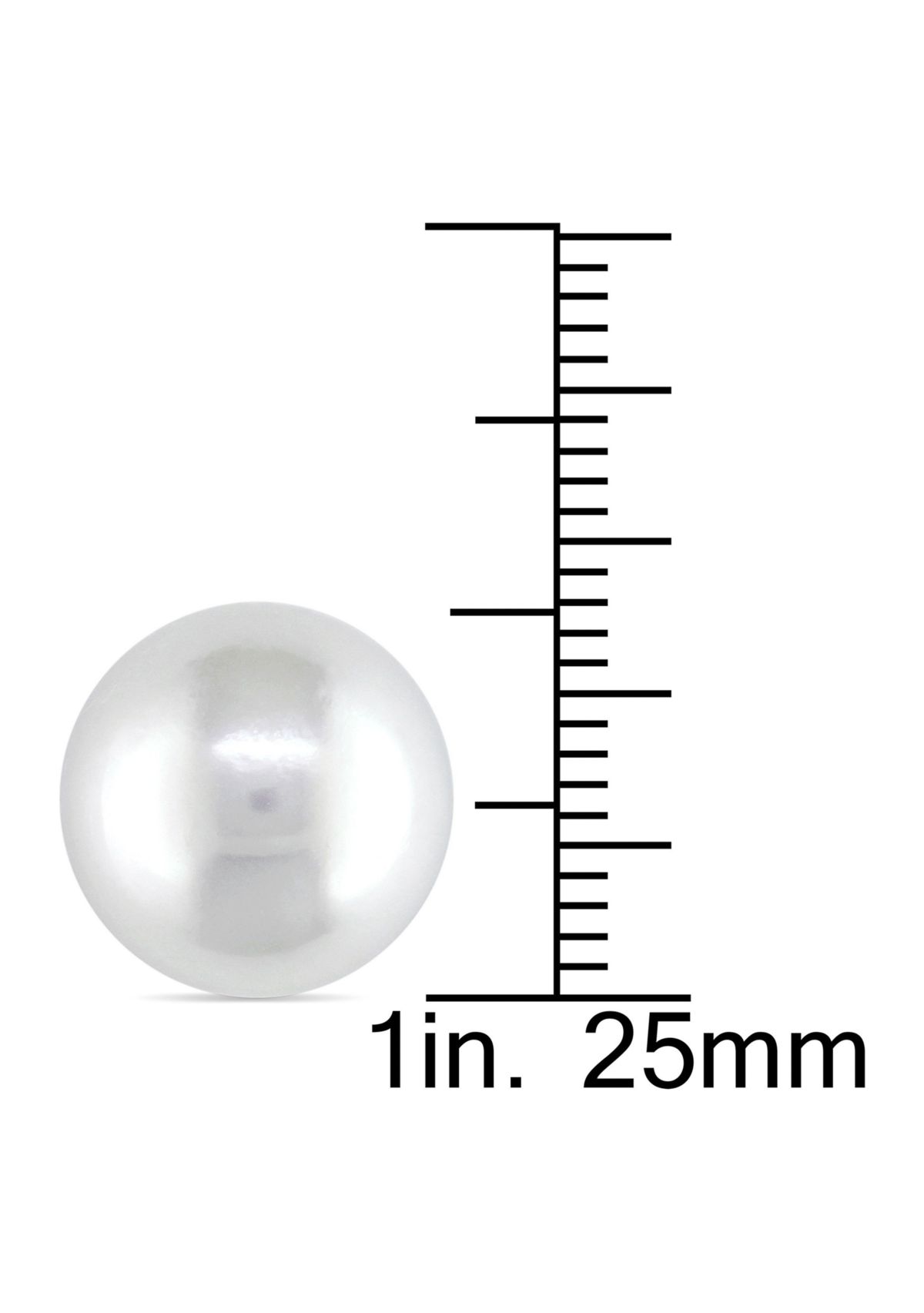 12.5-13mm White South Sea Pearl Stud Earrings in 14k White Gold