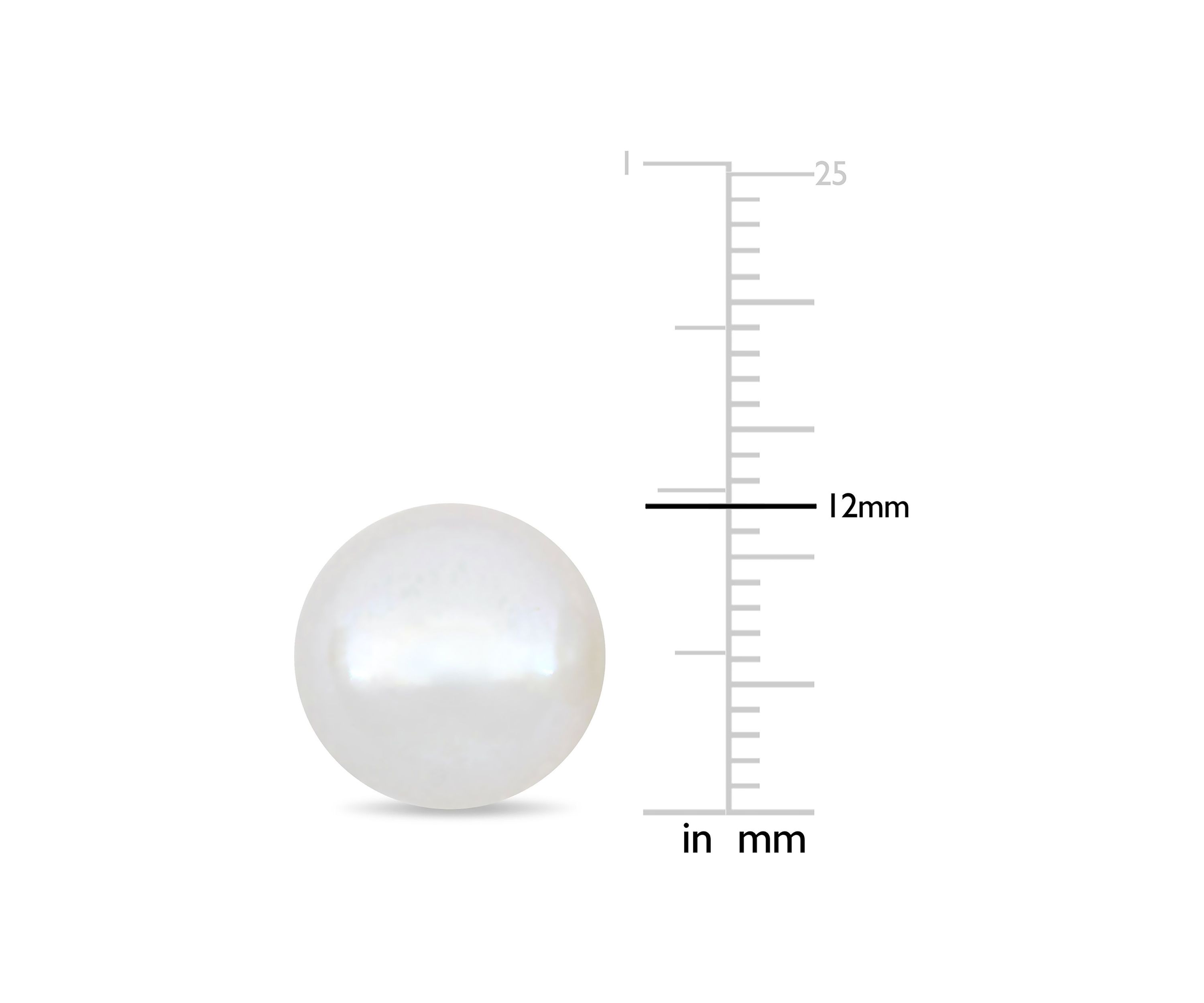 11-12mm Cultured Freshwater Pearl Stud Earrings in 14k White Gold
