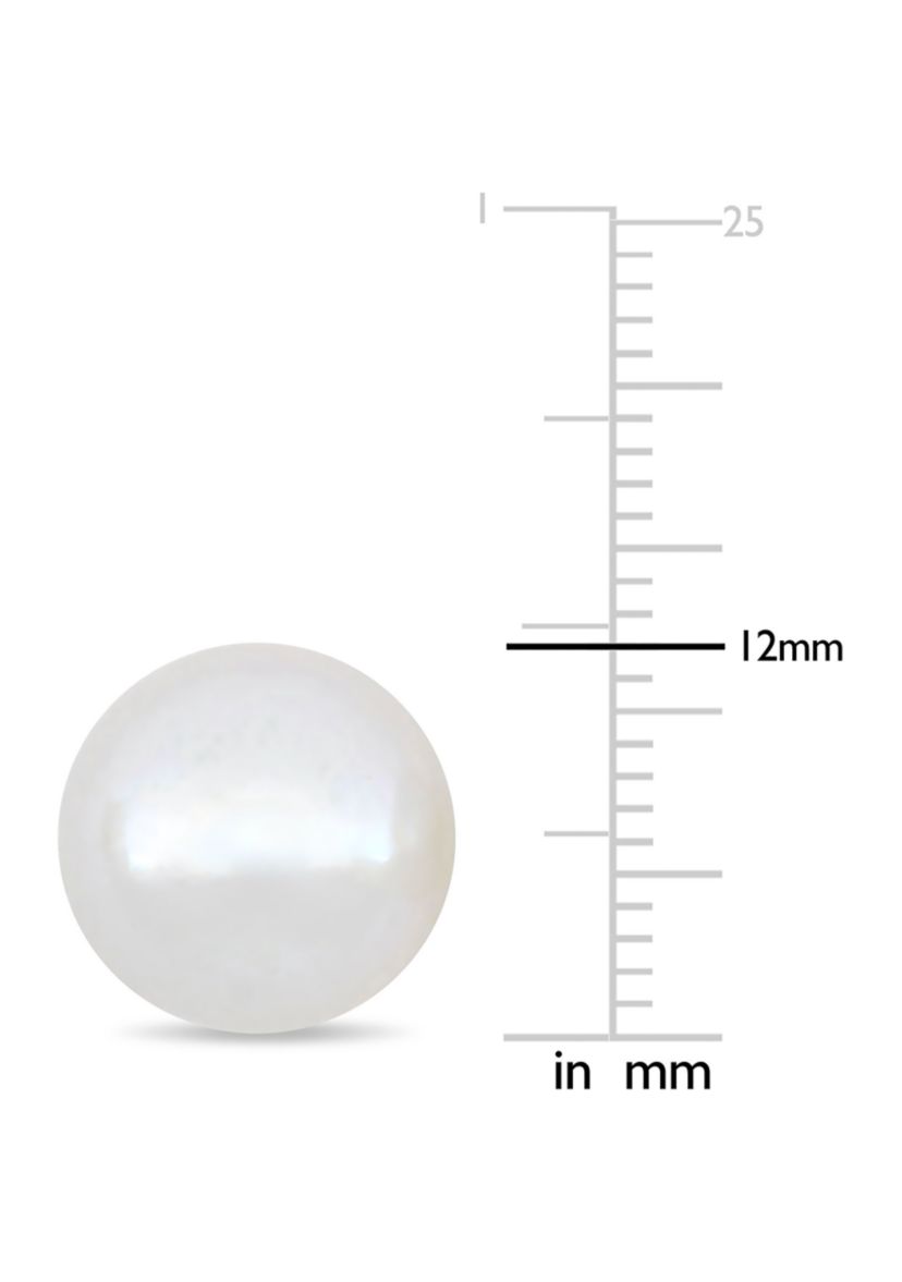 11-12mm Cultured Freshwater Pearl Stud Earrings in 14k White Gold