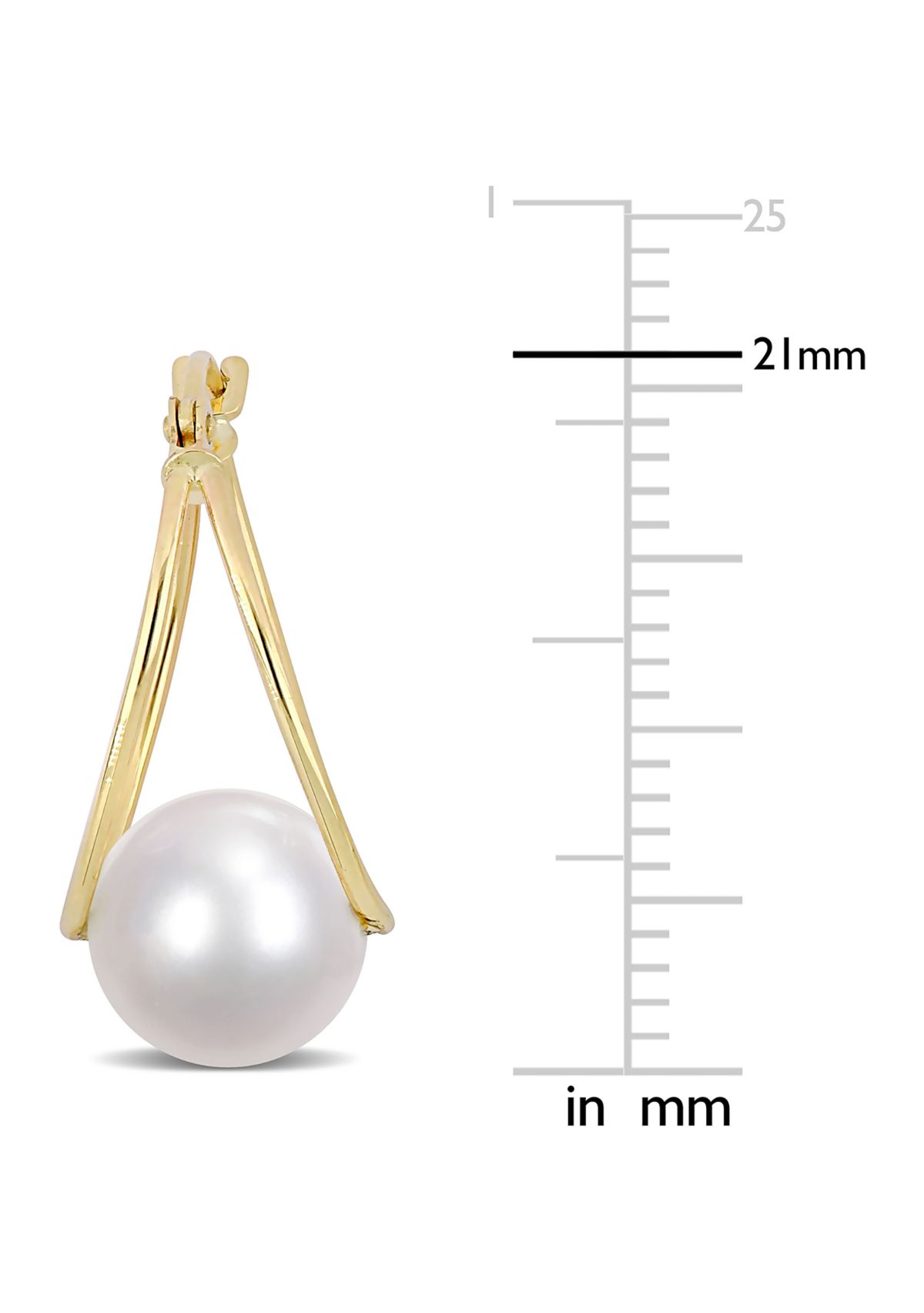 8-8.5mm Freshwater Cultured Pearl Earrings in 14k Yellow Gold