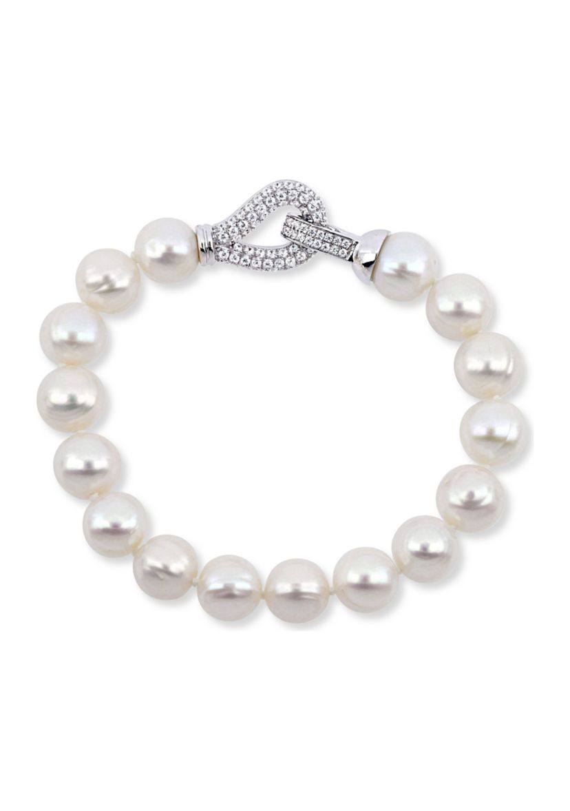 9-10 MM Freshwater Pearl Bracelet in Sterling Silver