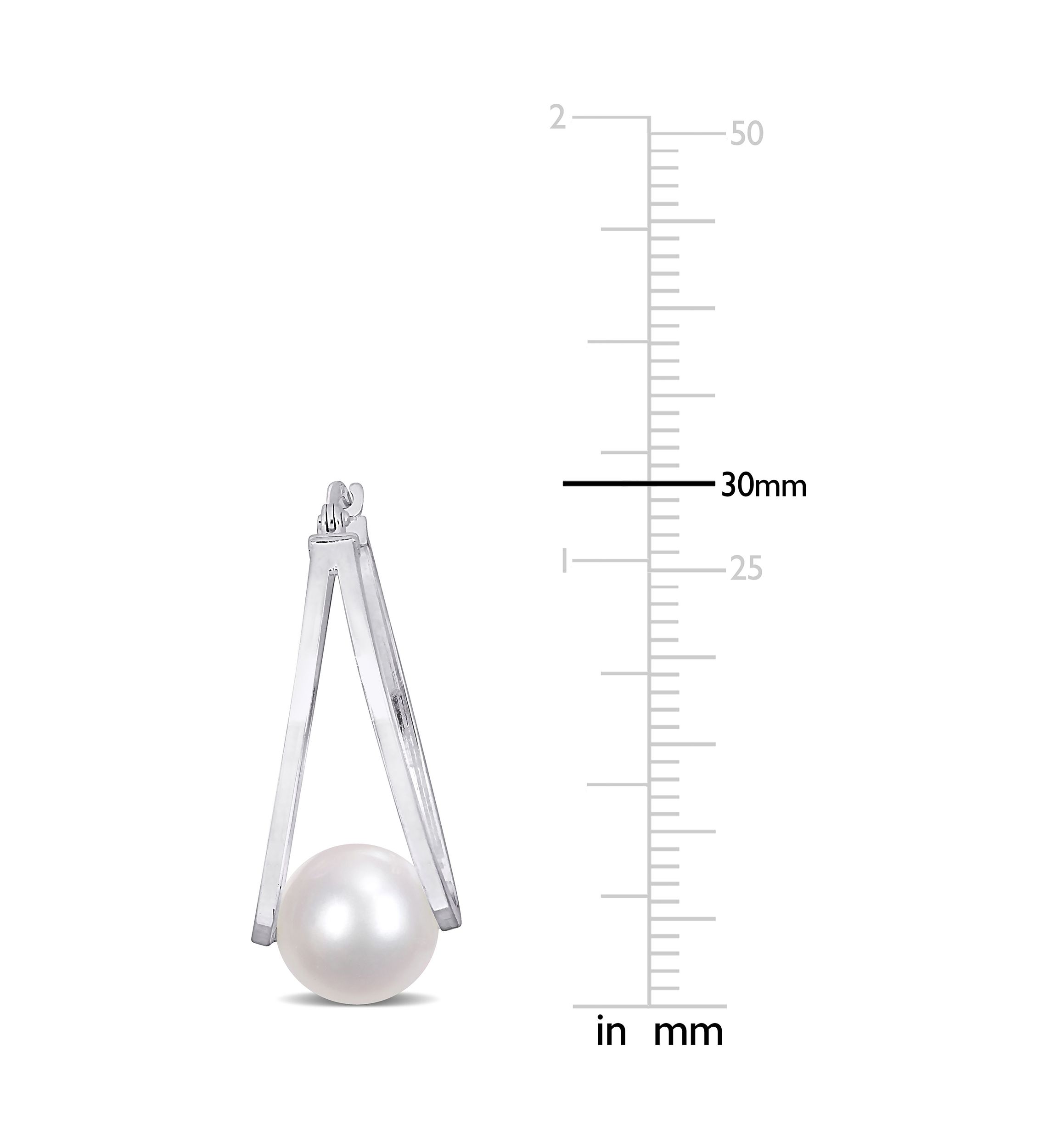 8 - 8.5 mm Freshwater Cultured Pearl Earrings in Sterling Silver