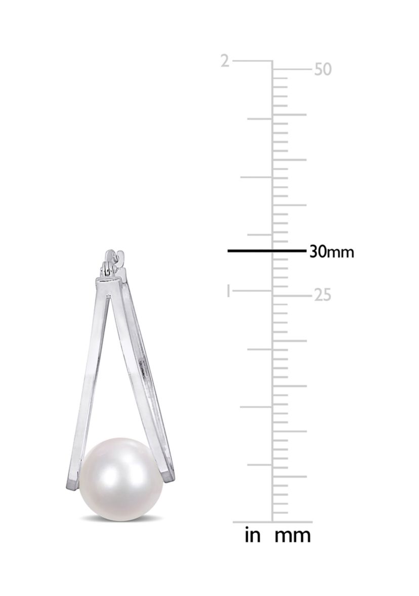 8 - 8.5 mm Freshwater Cultured Pearl Earrings in Sterling Silver
