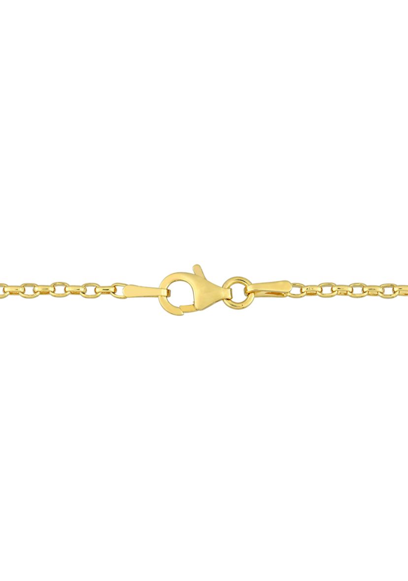 Freshwater Cultured Pearl and White Topaz Necklace in 18k Yellow Gold Plated Sterling Silver