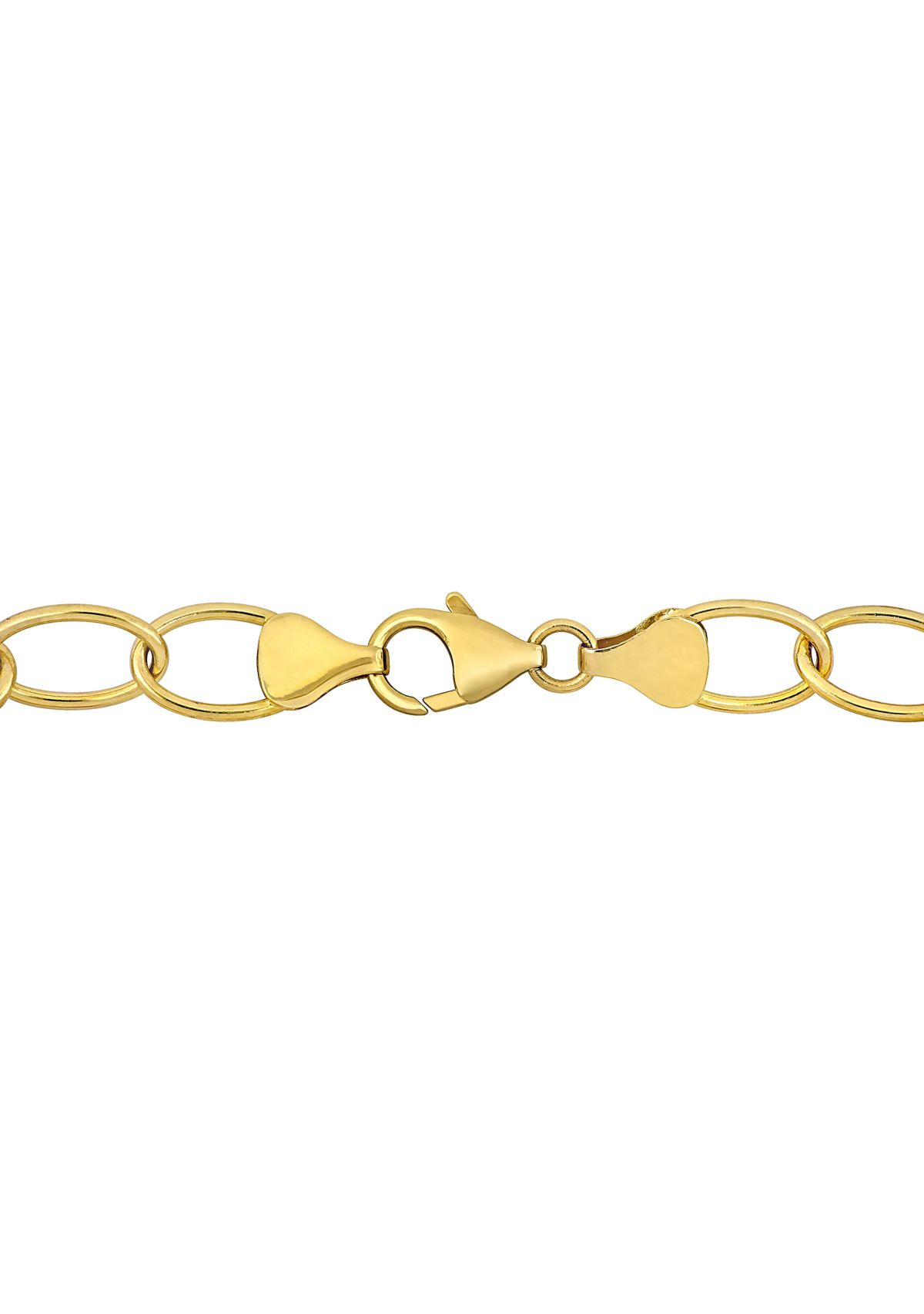 9-10mm Freshwater Cultured Pearl and Circle Rings Station Necklace in 18k Yellow Gold Plated Sterling Silver