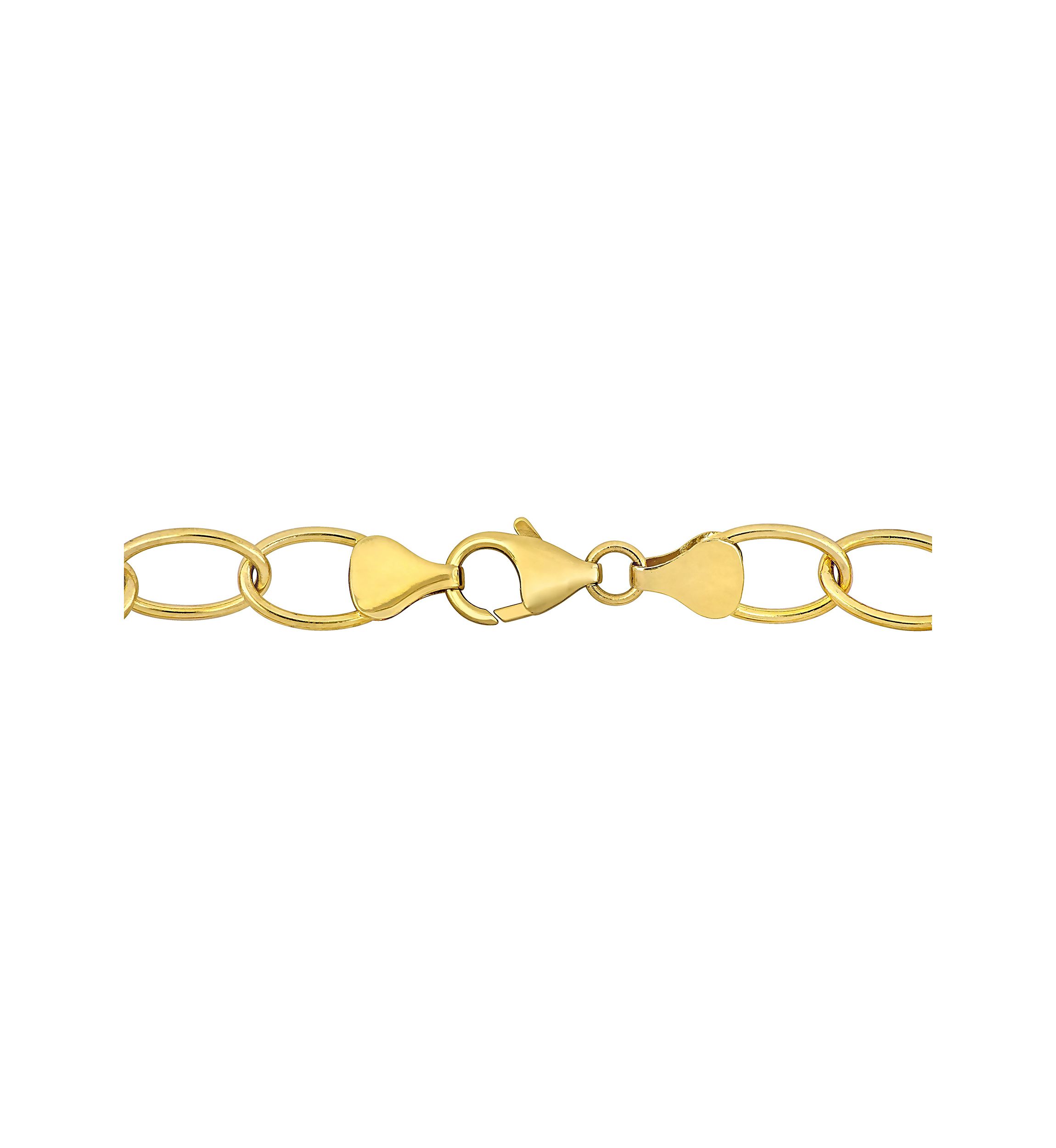 9-10mm Freshwater Cultured Pearl and Circle Rings Station Necklace in 18k Yellow Gold Plated Sterling Silver