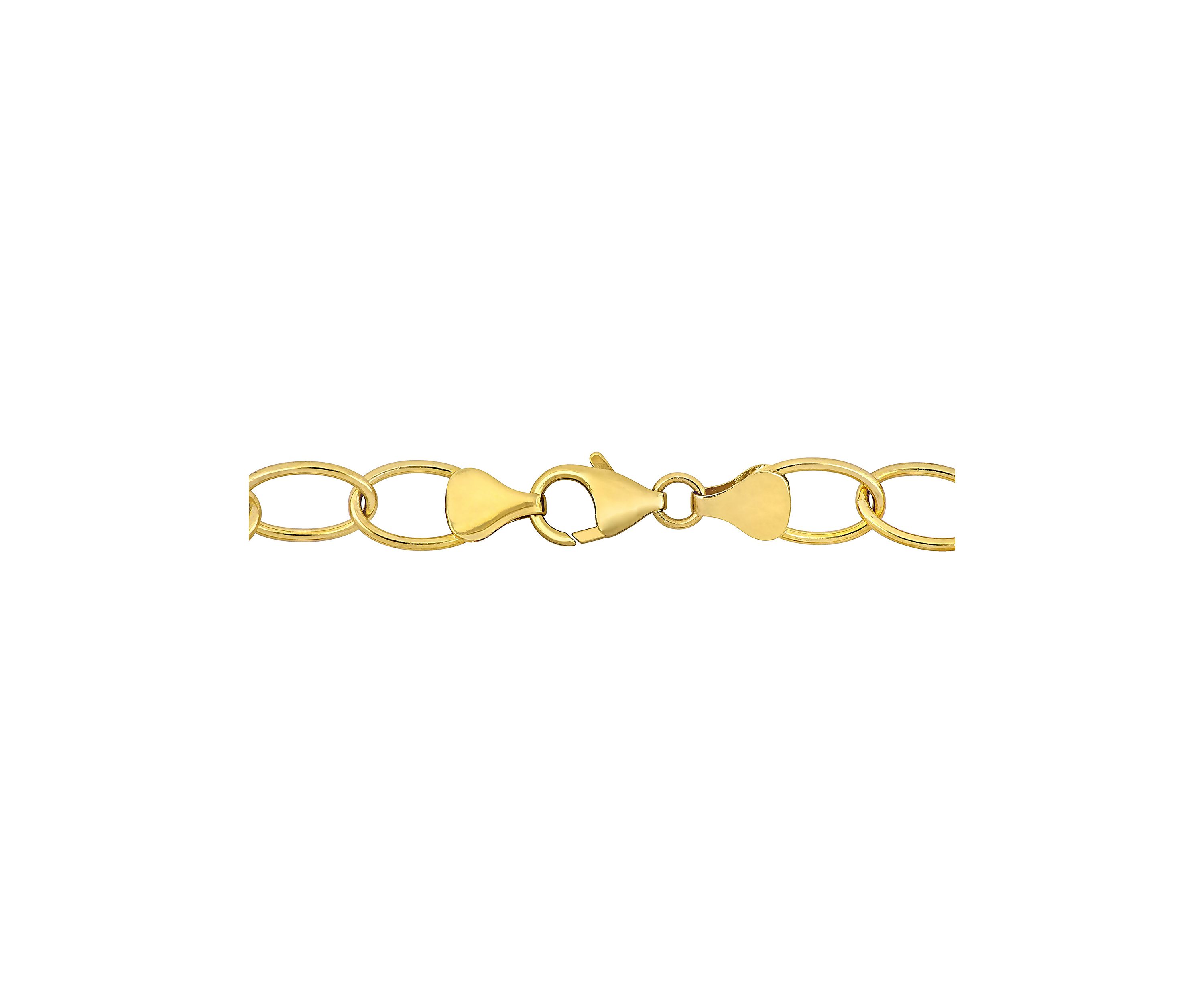 9-10mm Freshwater Cultured Pearl and Circle Rings Station Necklace in 18k Yellow Gold Plated Sterling Silver