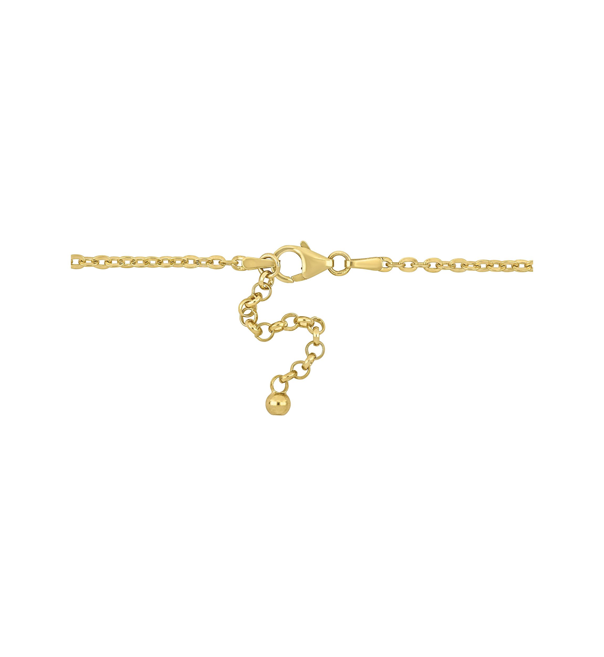 9-10mm Cultured Freshwater Pearl Station Necklace in 18k Yellow Gold Plated Sterling Silver