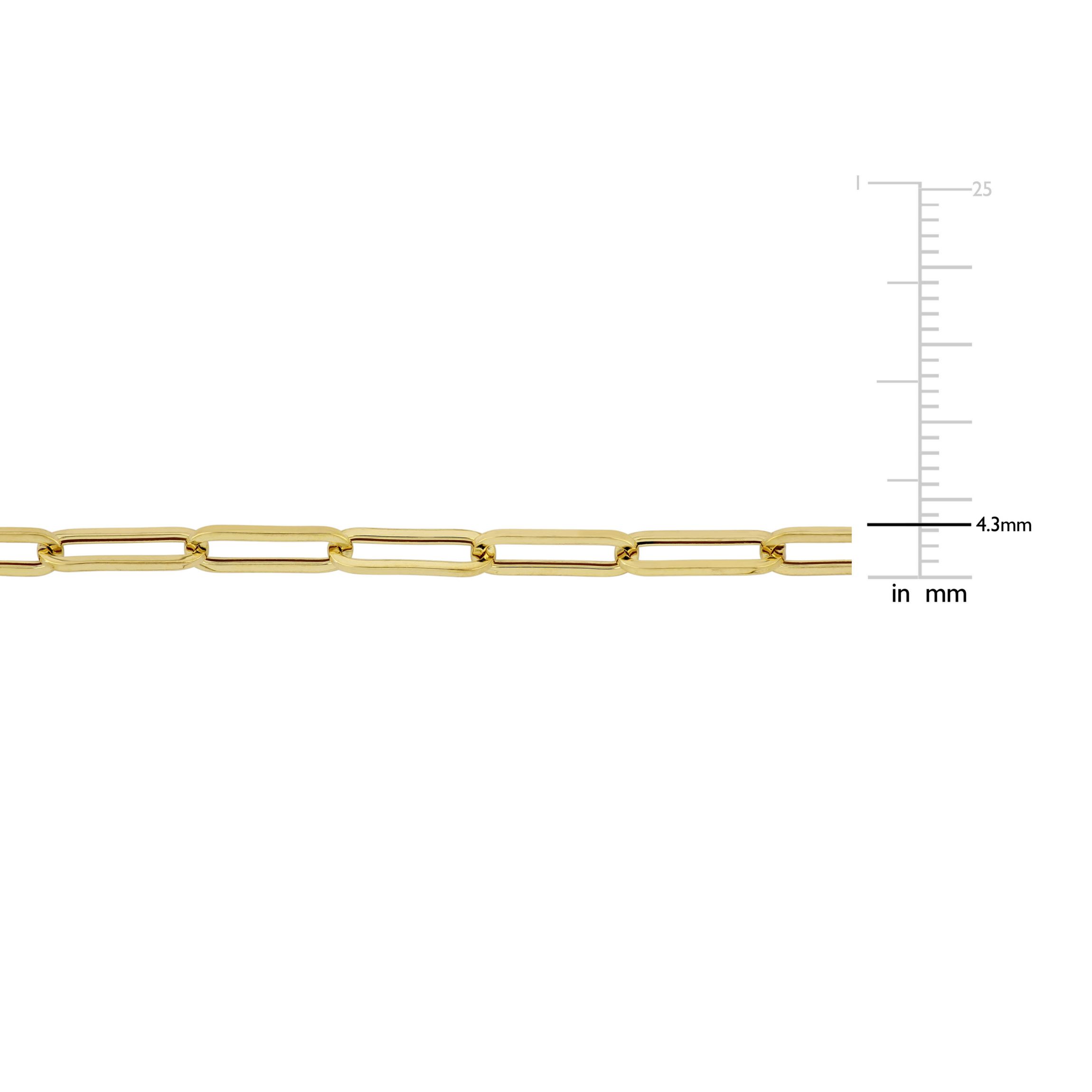 4.3mm Polished Paperclip Chain Mens Bracelet in 14k Yellow Gold, 9 in