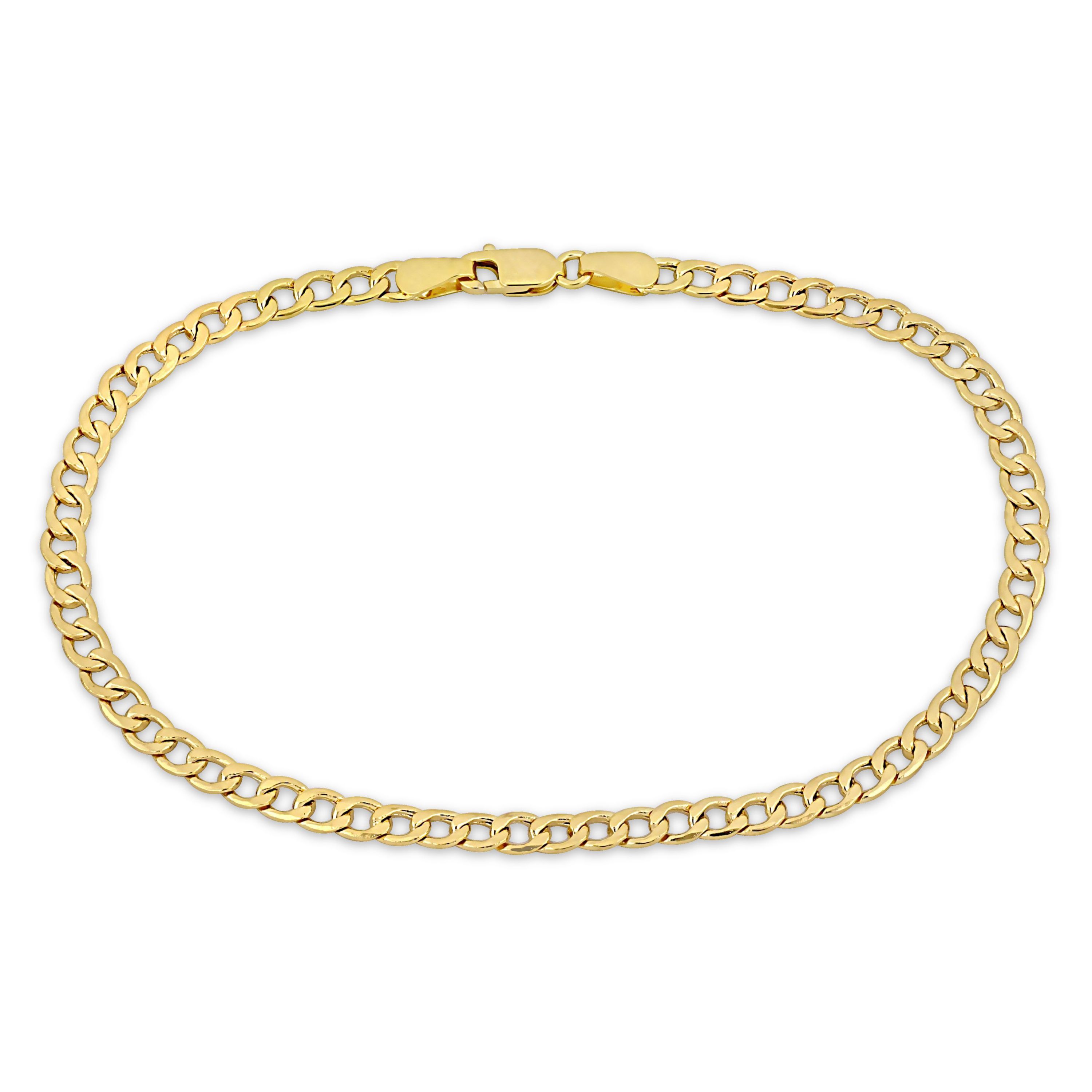 4mm Curb Link Chain Bracelet in 14k Yellow Gold, 7.5 in