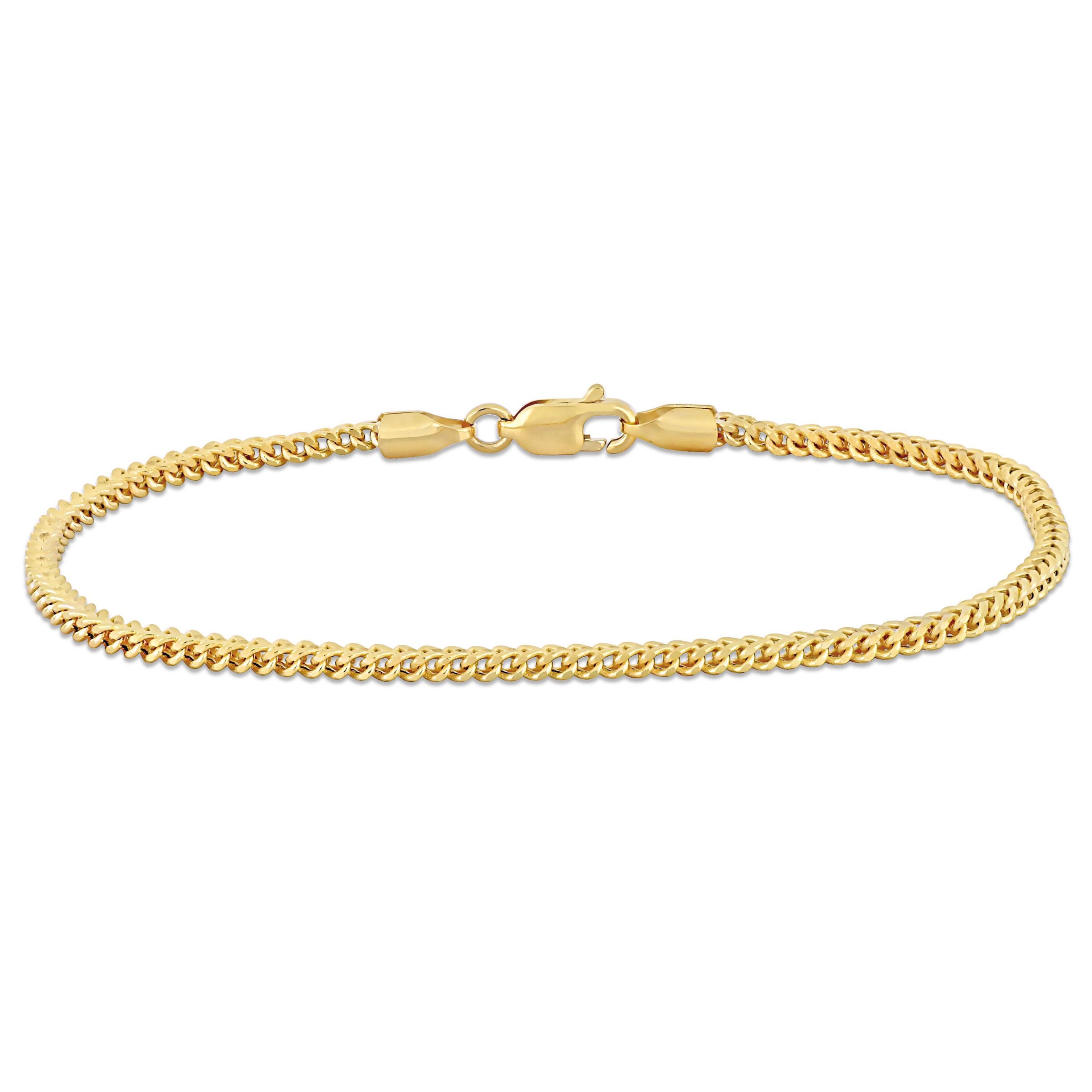 2.3mm Franco Chain Bracelet in 10k Yellow Gold, 7.5 in