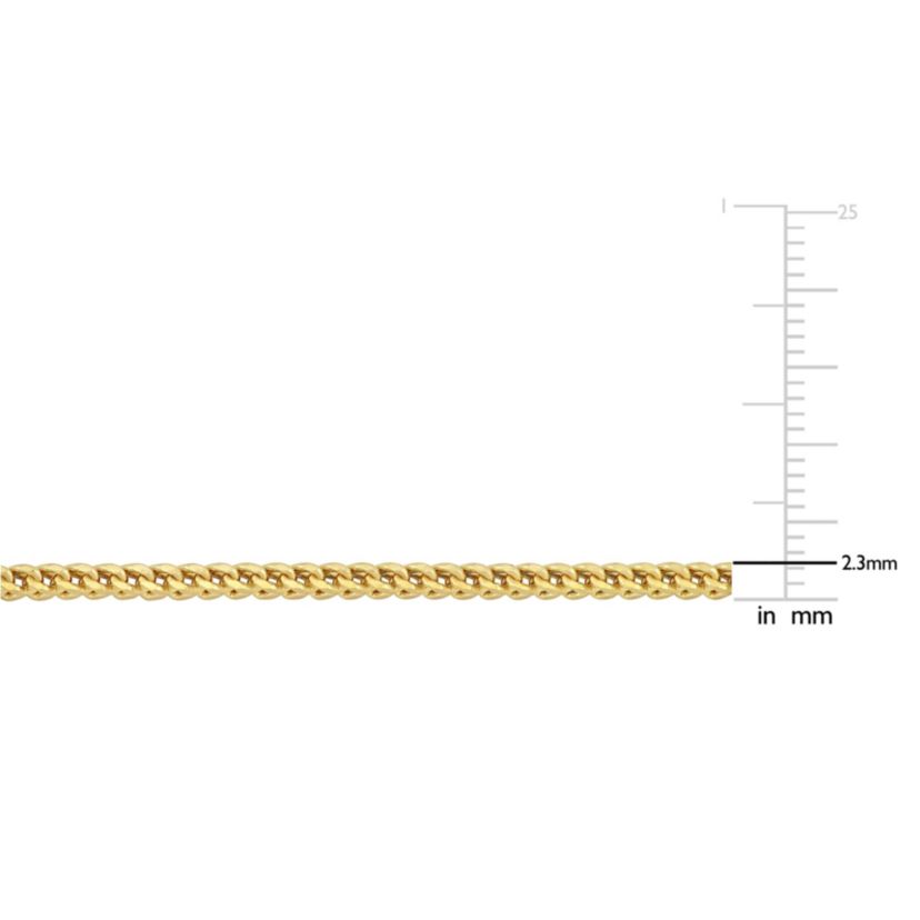 2.3mm Franco Chain Bracelet in 10k Yellow Gold, 7.5 in