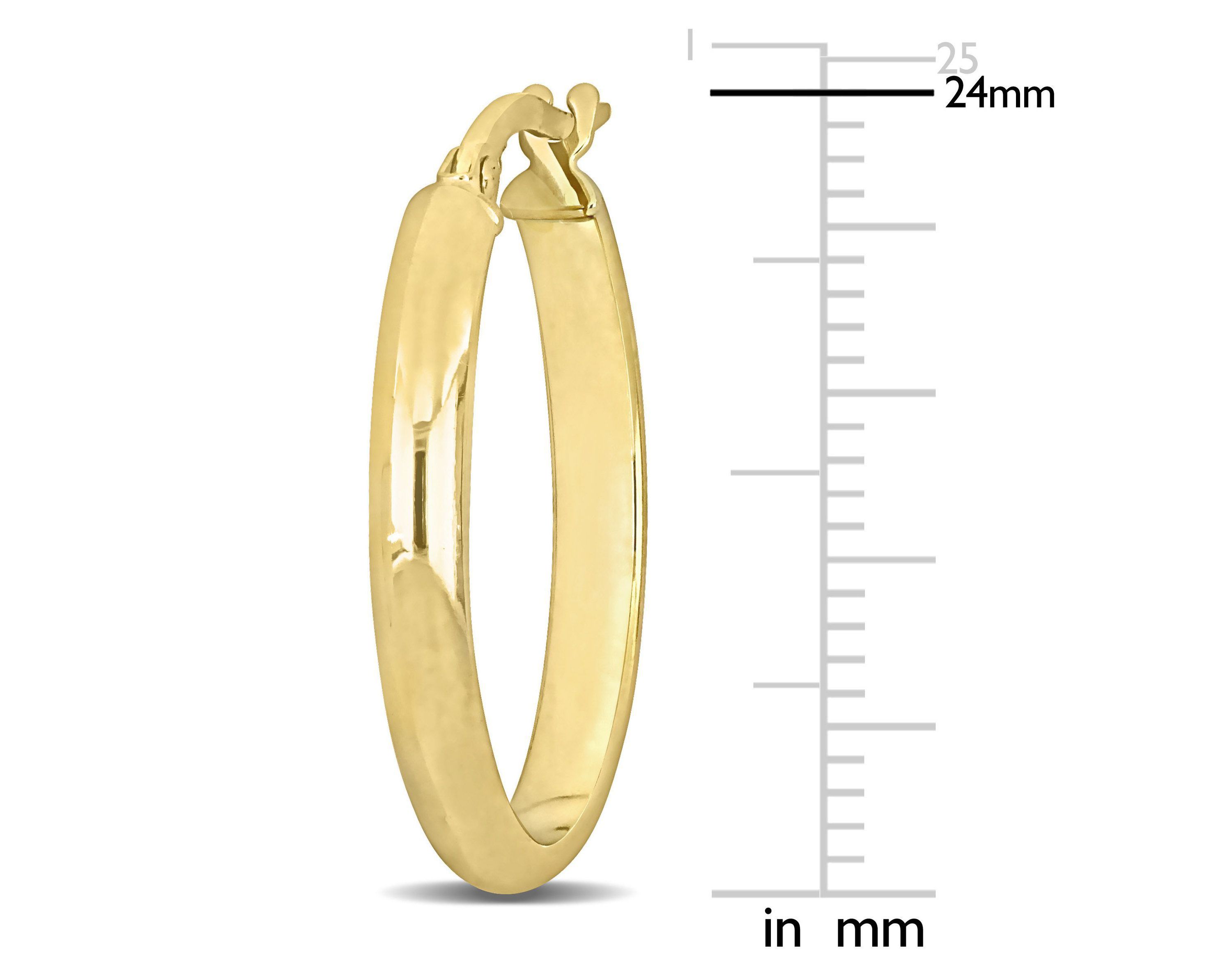 24mm Polished Hoop Earrings in 14k Yellow Gold