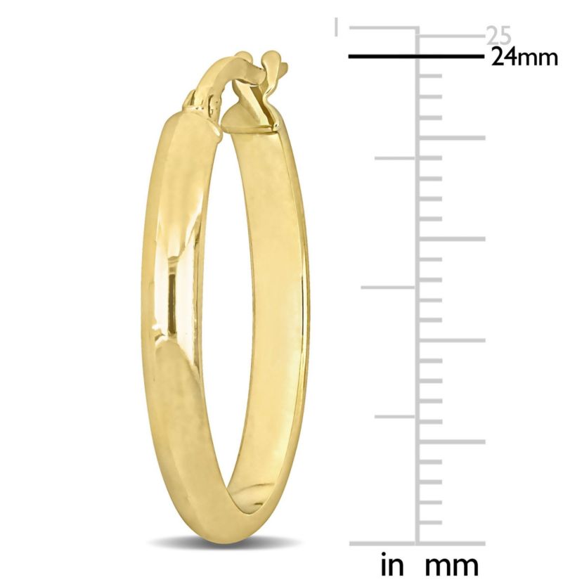 24mm Polished Hoop Earrings in 14k Yellow Gold