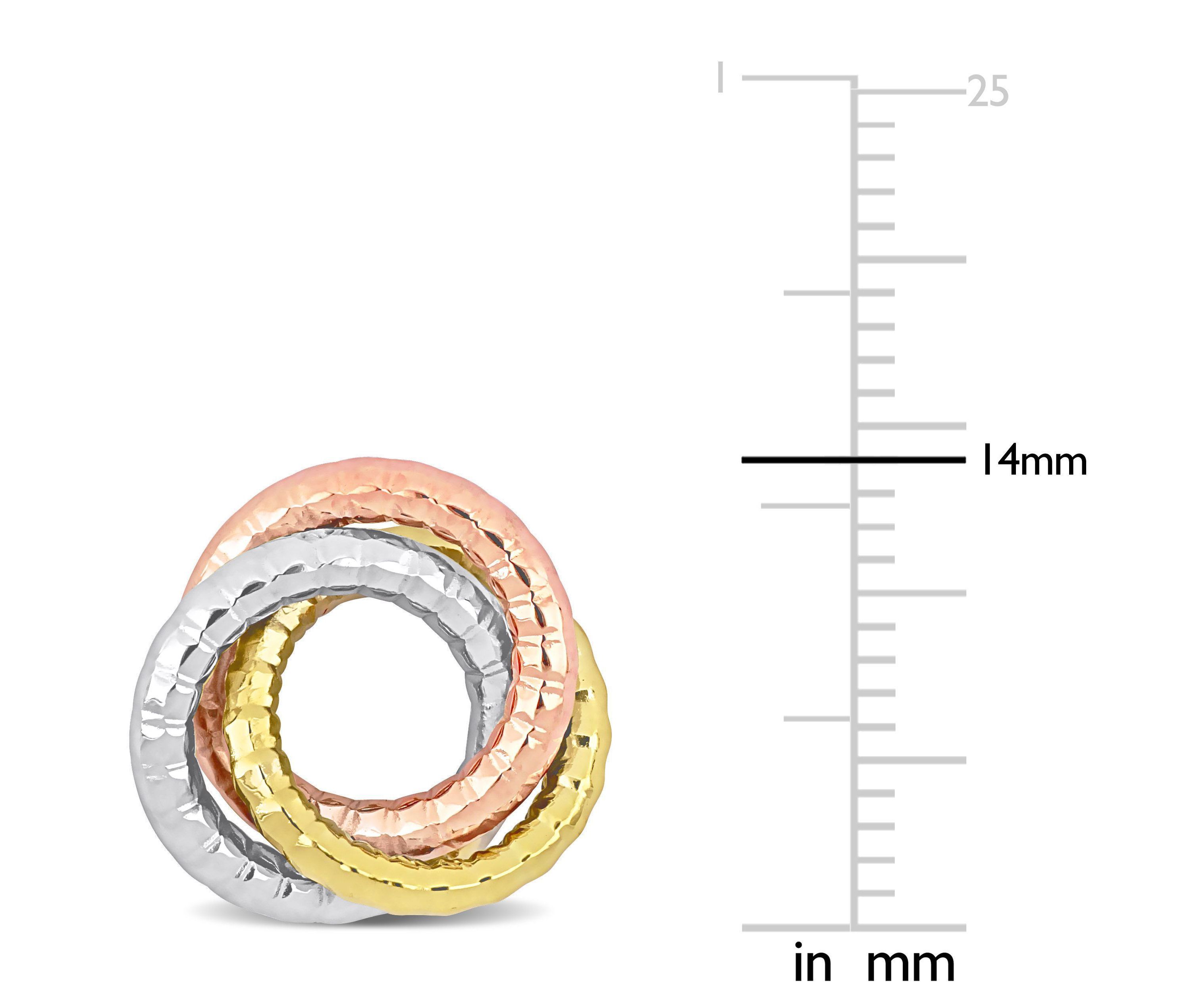 Open Love Knot Stud Earrings in 10K 3-Tone Gold