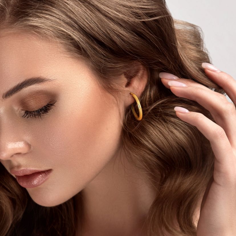 26mm Hoop Earrings in 14k Yellow Gold