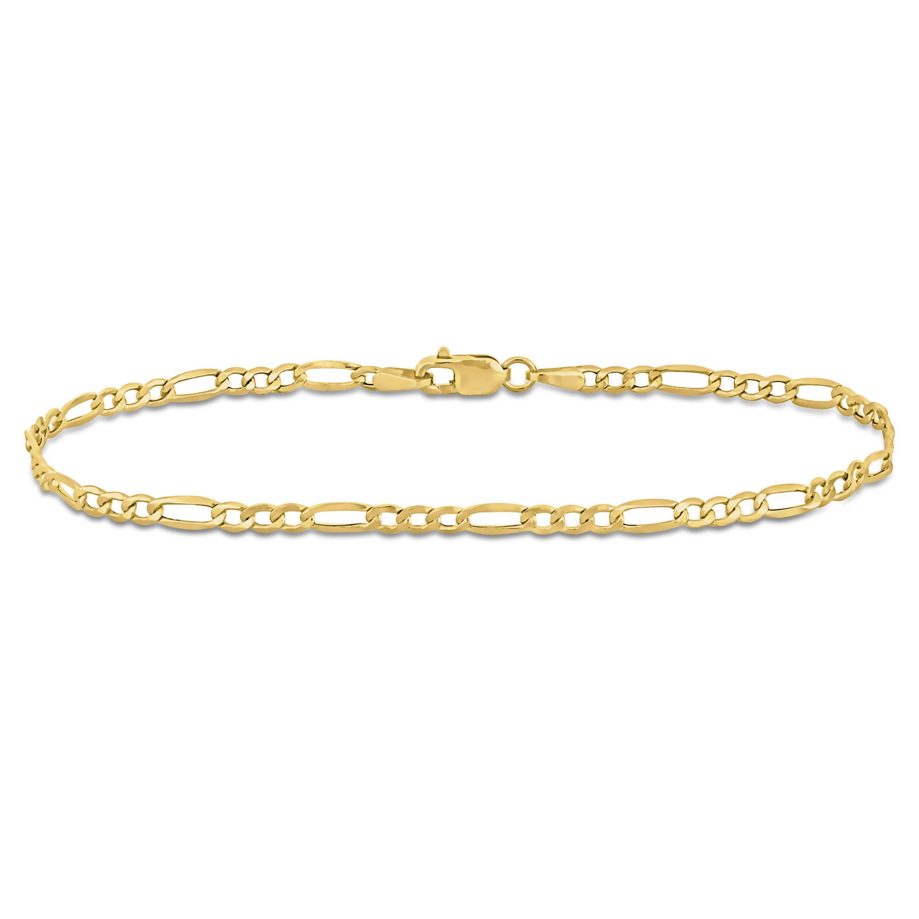 2.5mm Figaro Bracelet in 10k Yellow Gold, 7.5 in