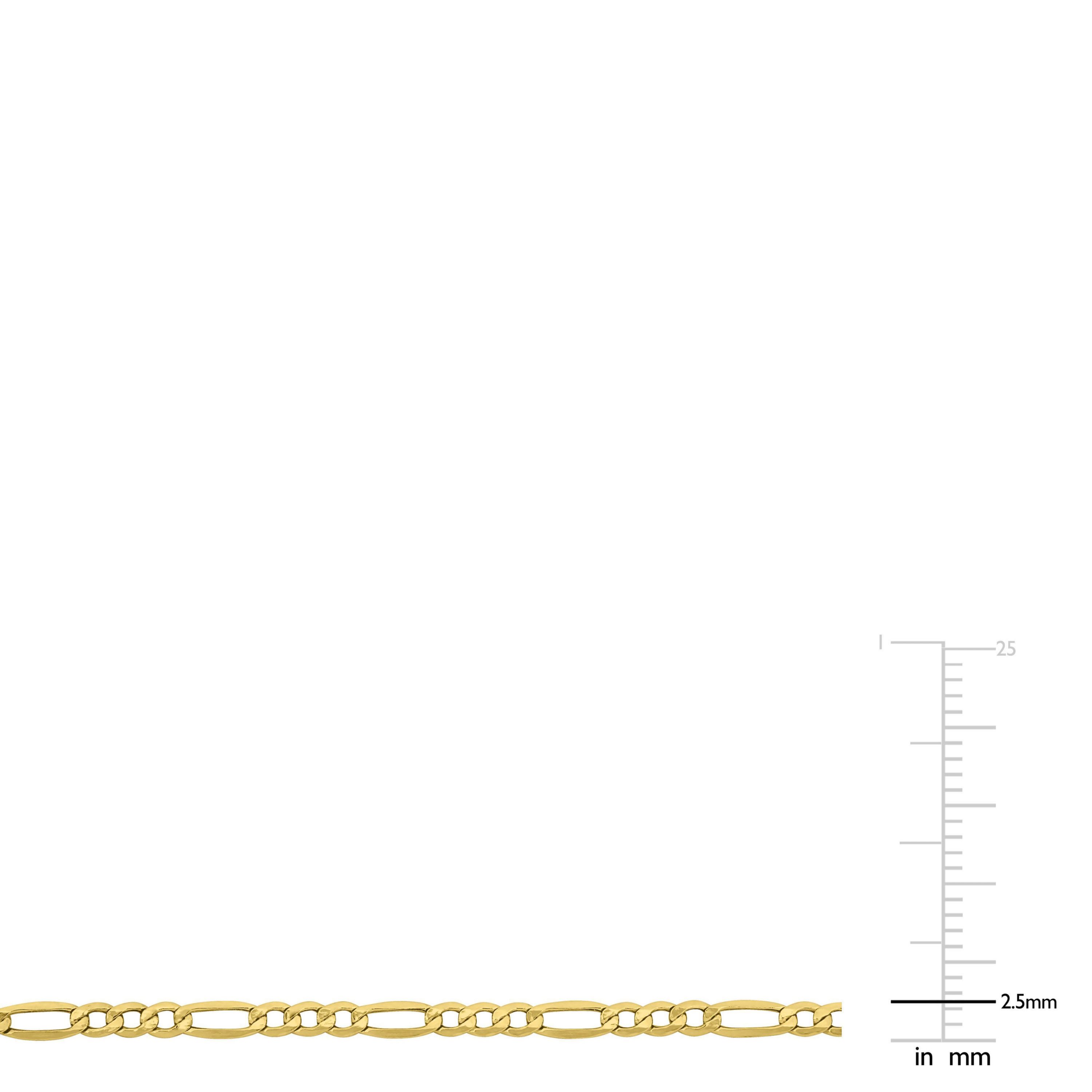 2.5mm Figaro Bracelet in 10k Yellow Gold, 7.5 in