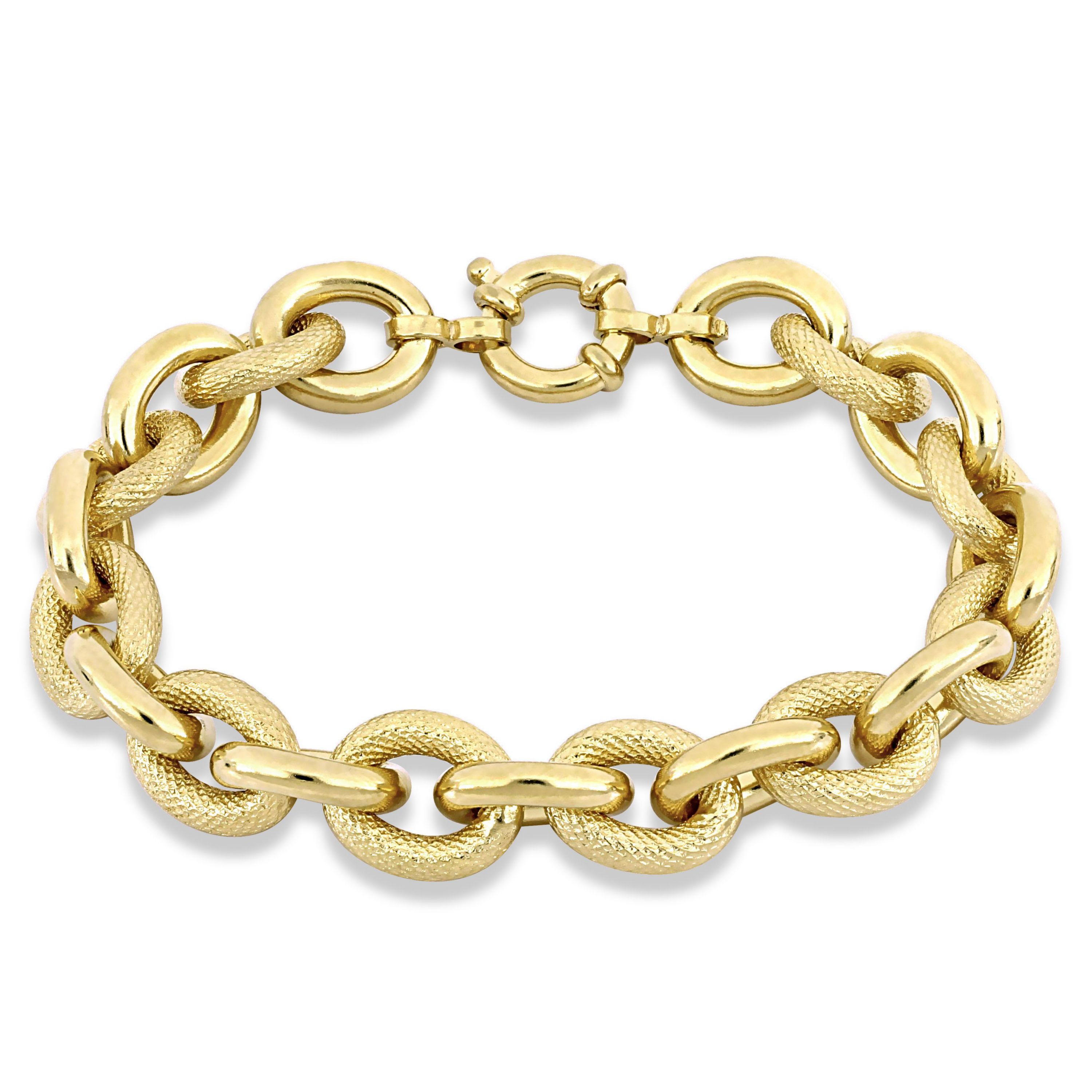 Oval Link Bracelet in Yellow Plated Sterling Silver