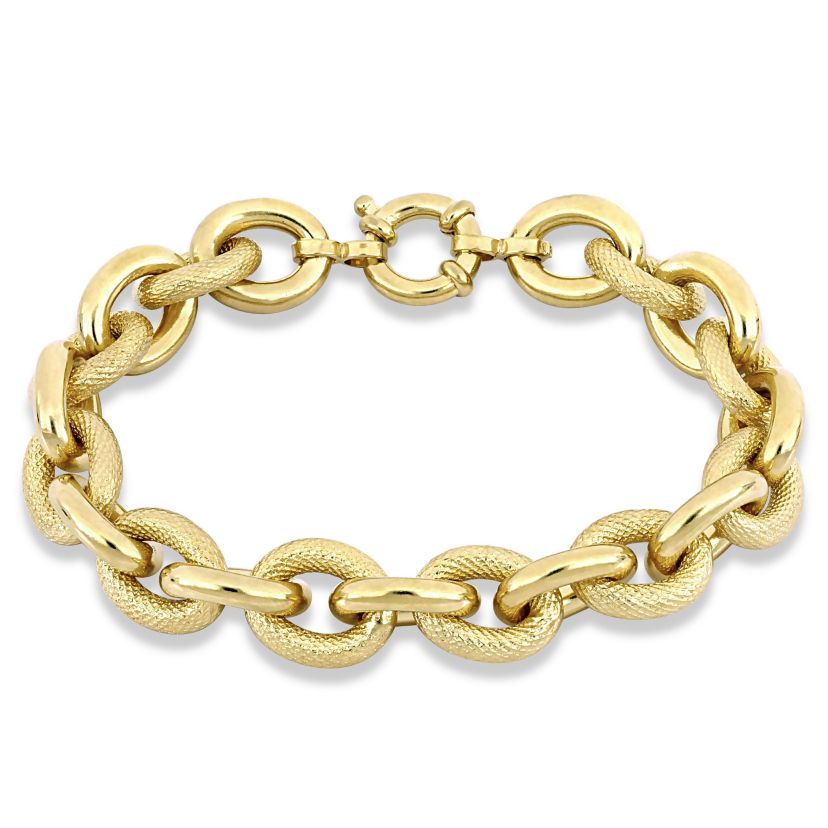 Oval Link Bracelet in Yellow Plated Sterling Silver