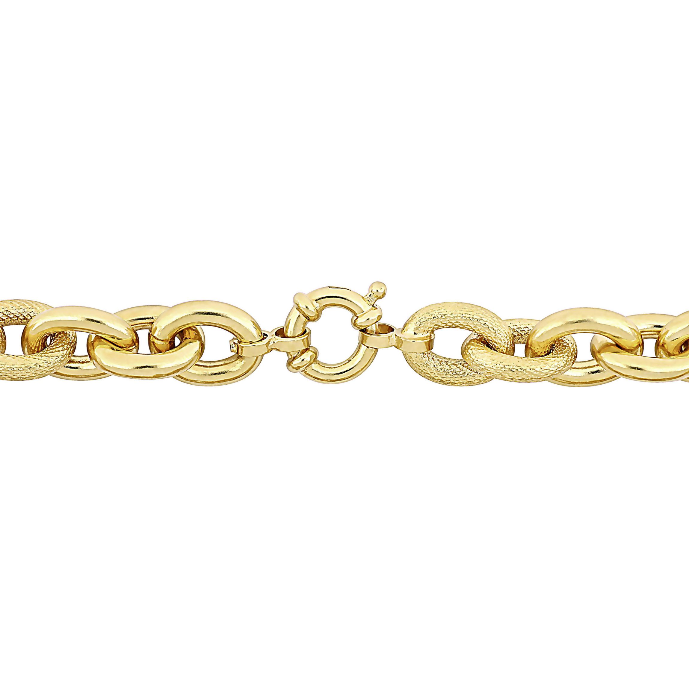 Oval Link Bracelet in Yellow Plated Sterling Silver