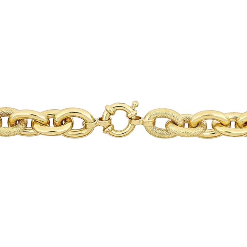Oval Link Bracelet in Yellow Plated Sterling Silver