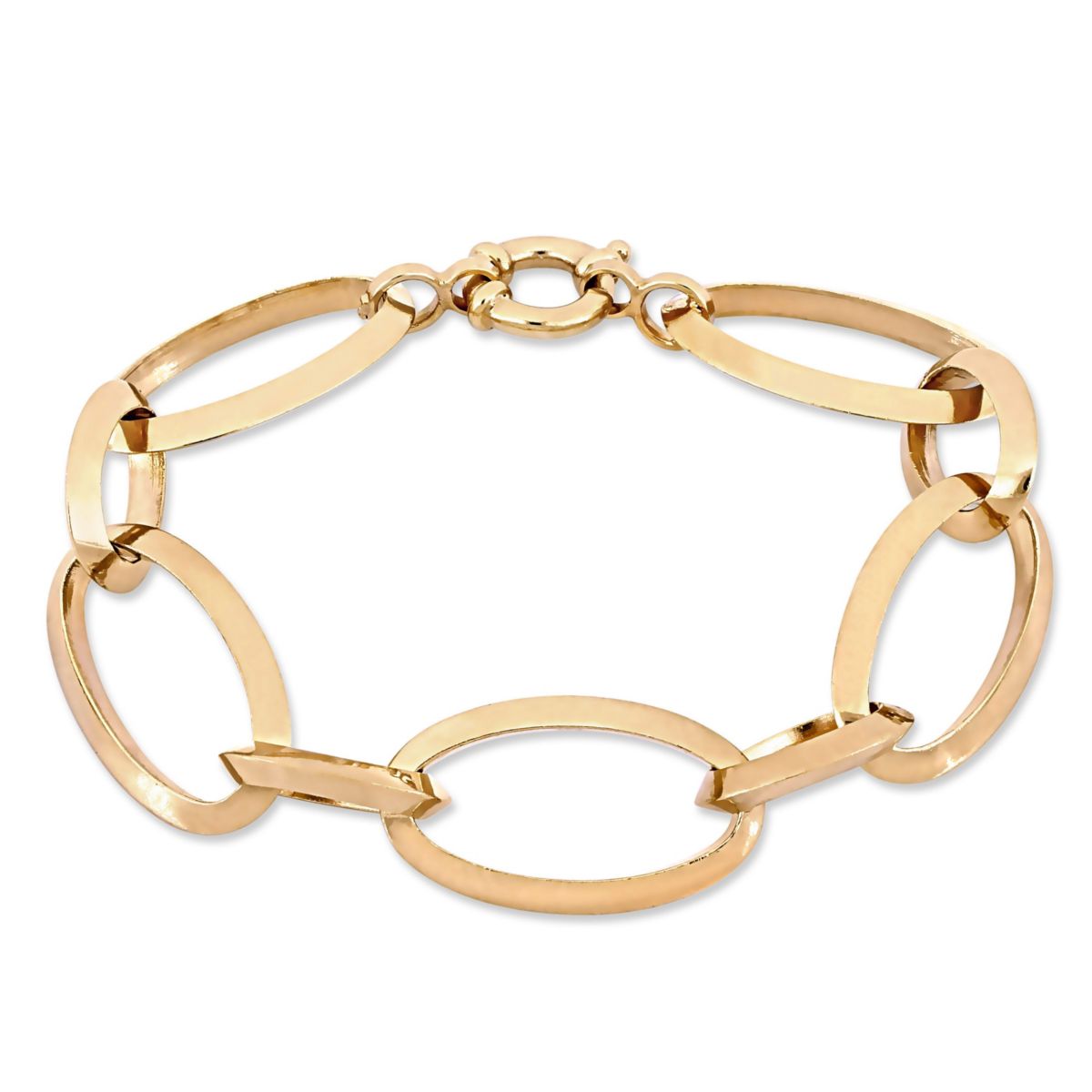Oval Link Bracelet in Yellow Plated Sterling Silver