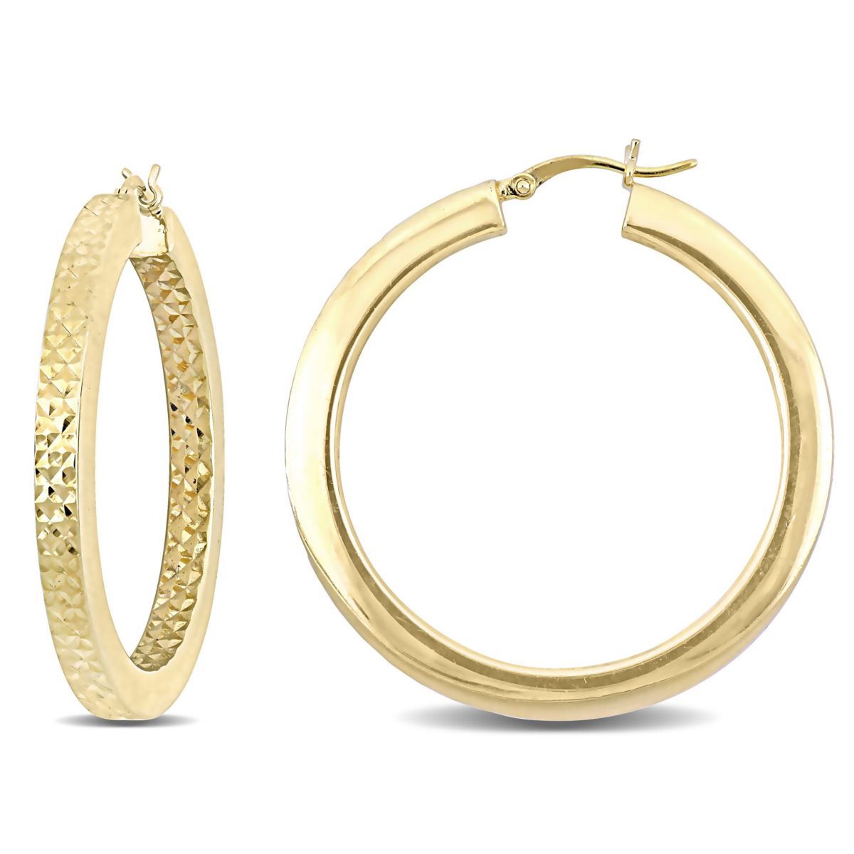 Hoop Earrings in Yellow Plated Sterling Silver (40MM)