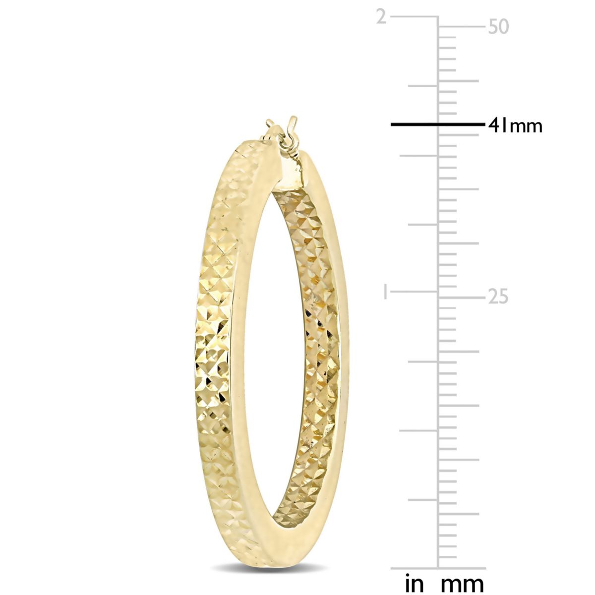 Hoop Earrings in Yellow Plated Sterling Silver (40MM)
