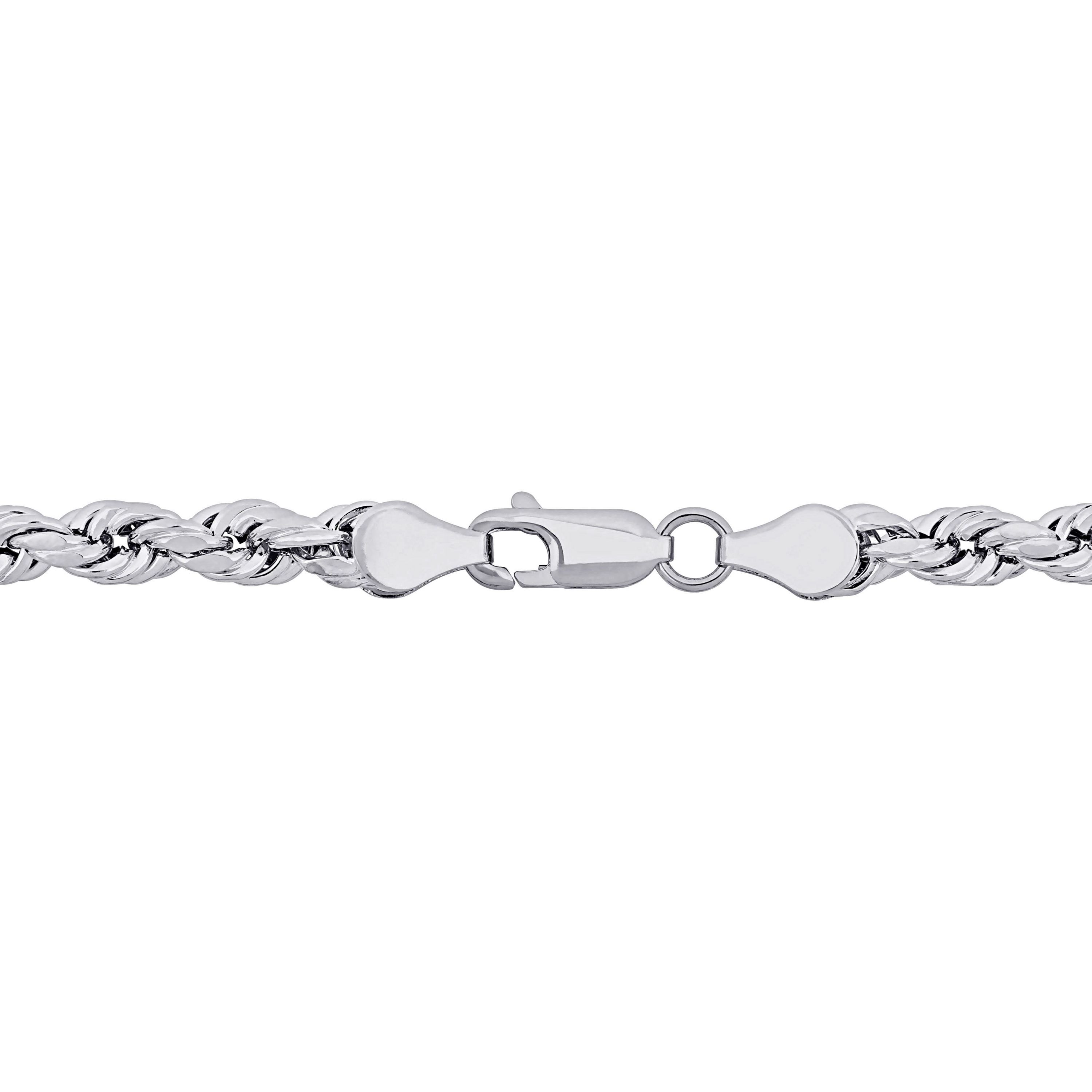 5MM Rope Chain Necklace in Sterling Silver with Lobster Clasp, 24"