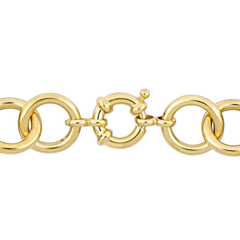 Fancy Link Necklace in Yellow Plated Sterling Silver, 18"