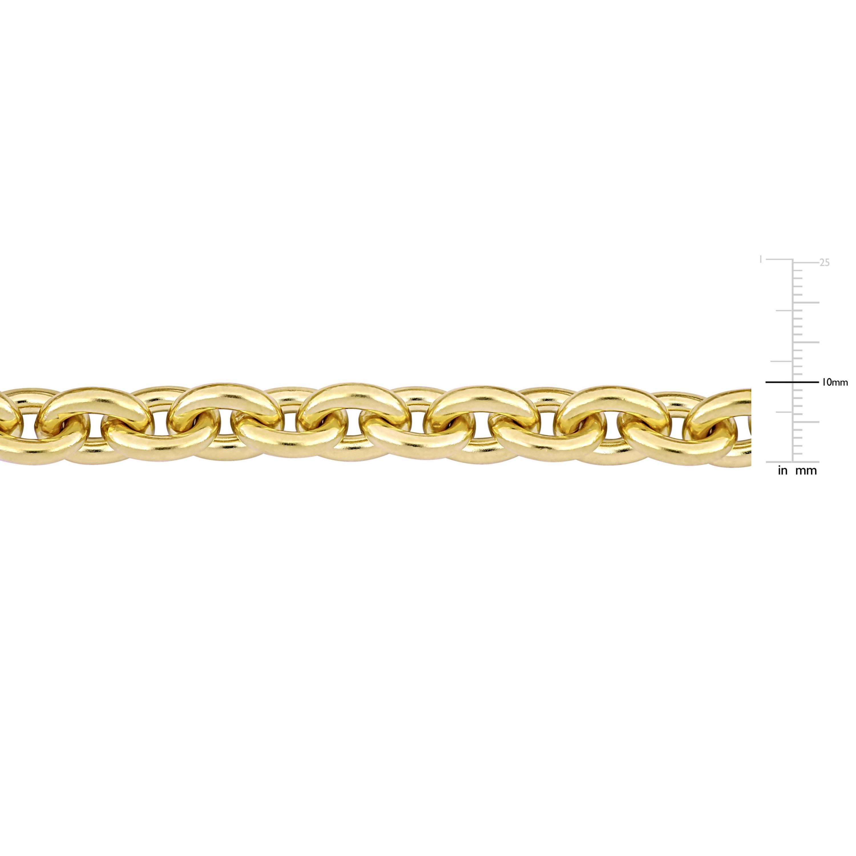 Oval Link Necklace in Yellow Plated Sterling Silver, 18"