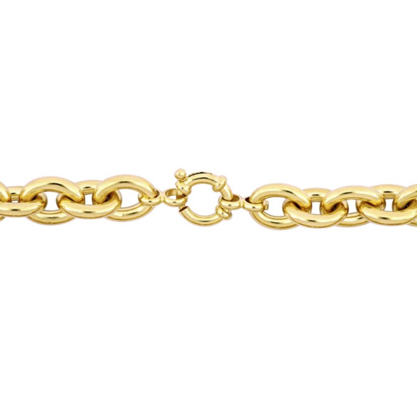 Oval Link Necklace in Yellow Plated Sterling Silver, 18"