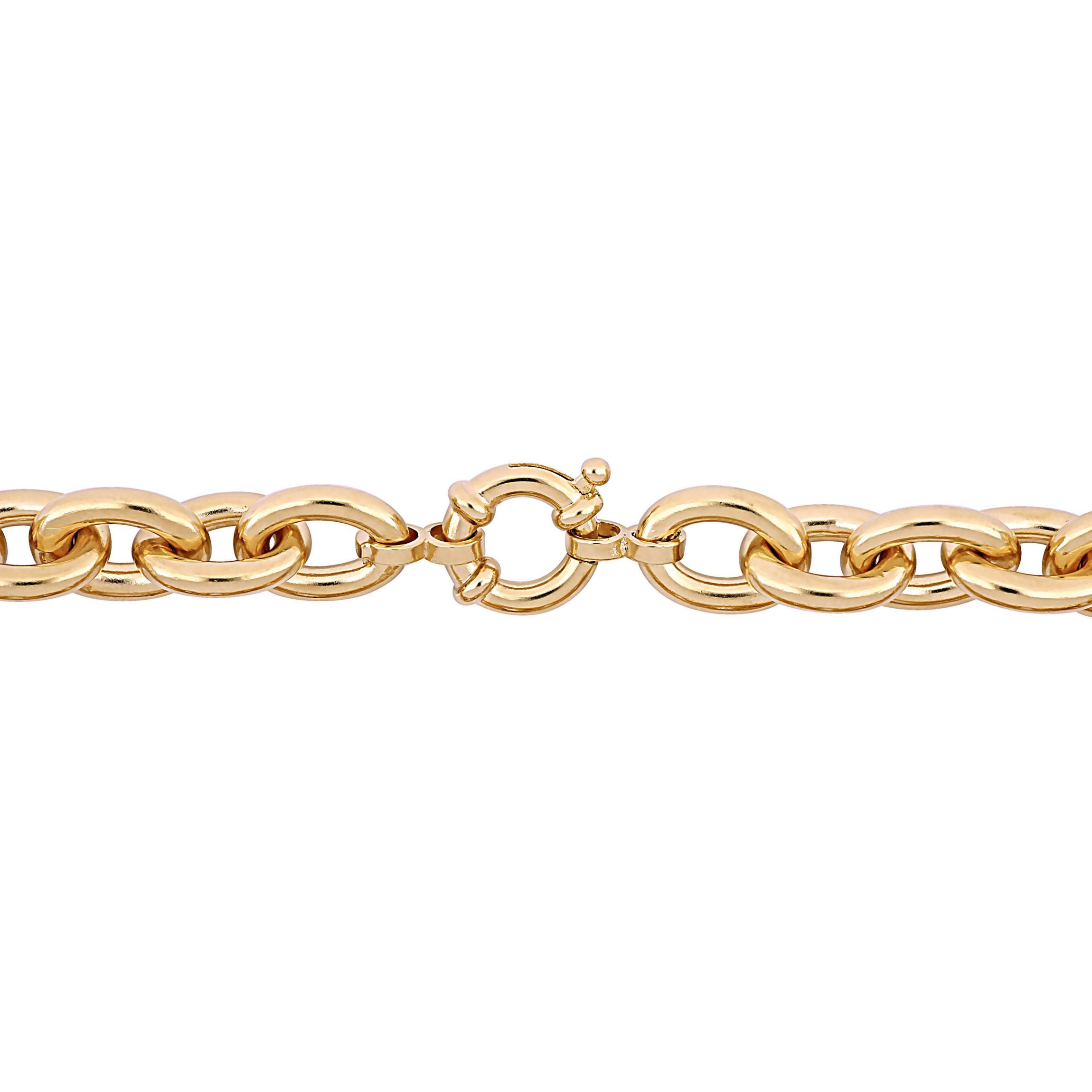 Oval Link Necklace in Yellow Plated Sterling Silver, 18"