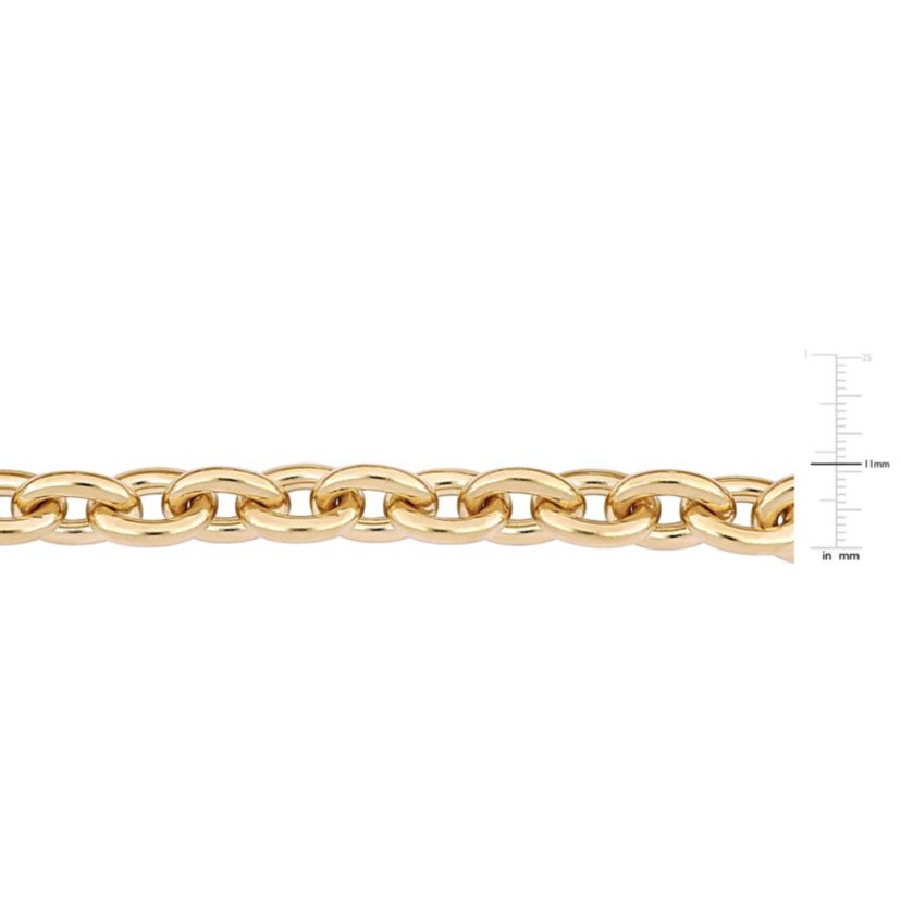 Oval Link Necklace in Yellow Plated Sterling Silver, 24"
