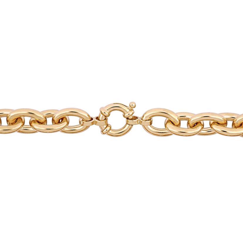 Oval Link Necklace in Yellow Plated Sterling Silver, 24"
