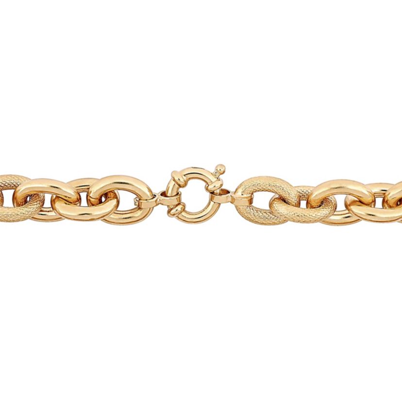 Oval Link Necklace in Yellow Plated Sterling Silver, 24"