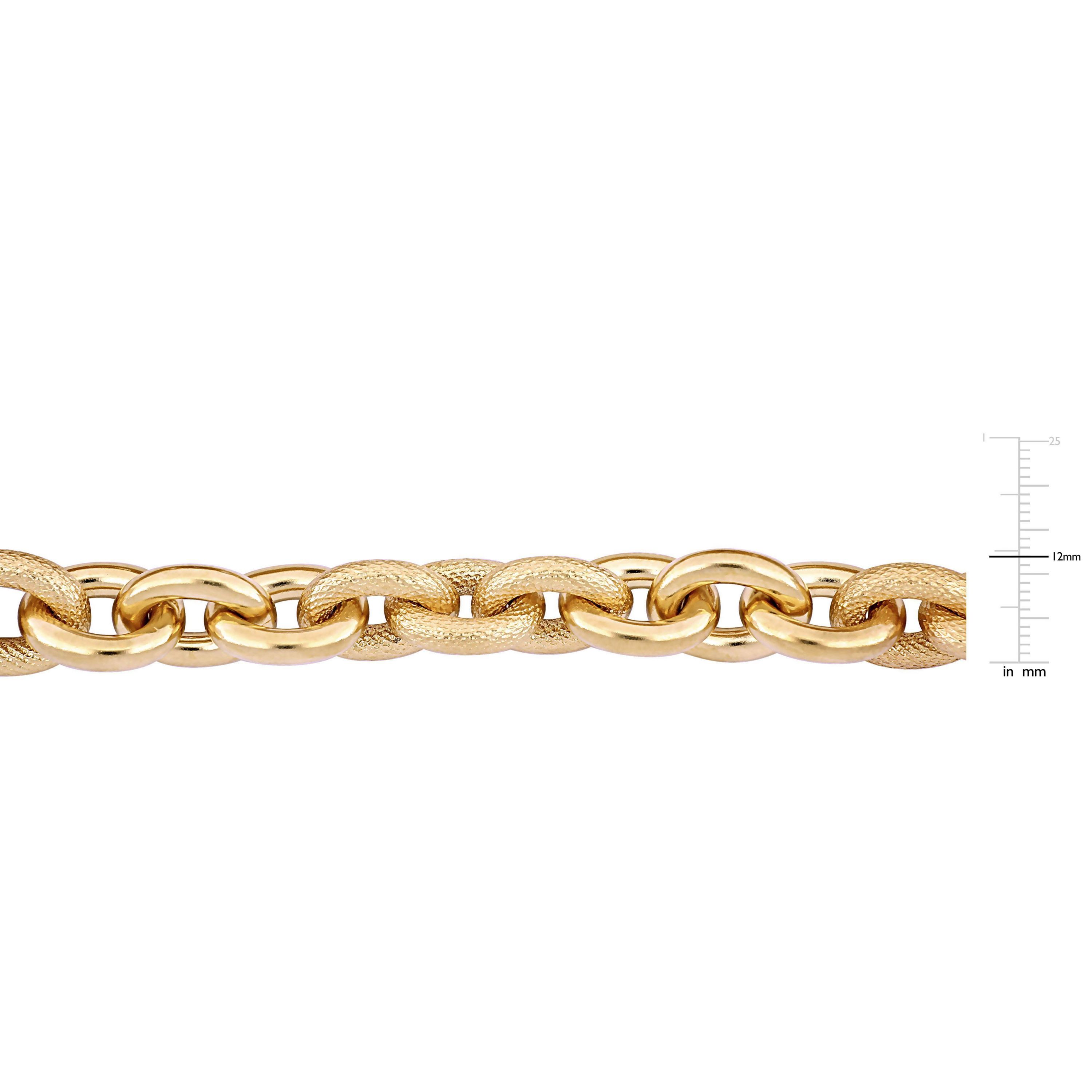 Oval Link Necklace in Yellow Plated Sterling Silver, 24"